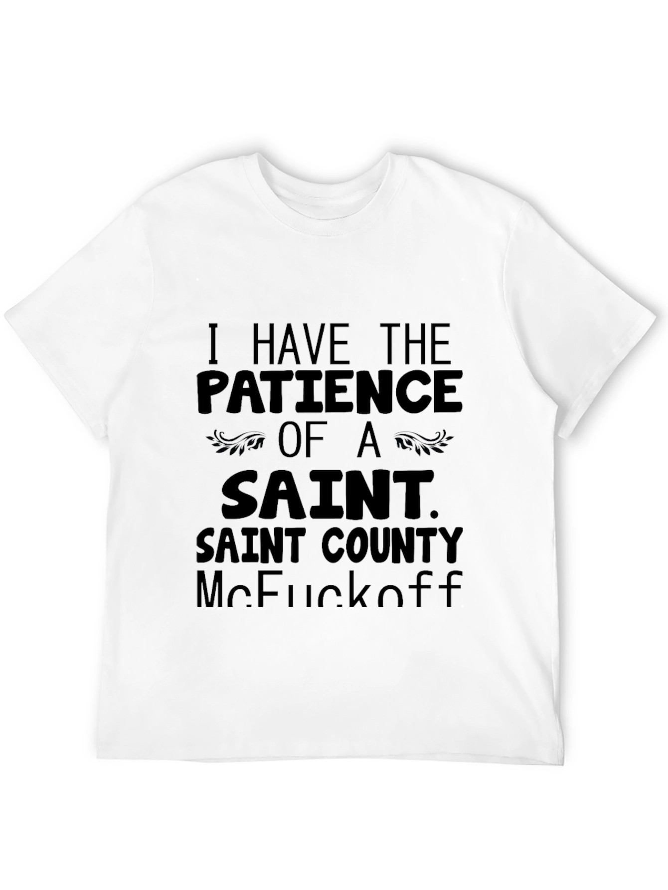 Funny Saint Patience Graphic Tee - Black