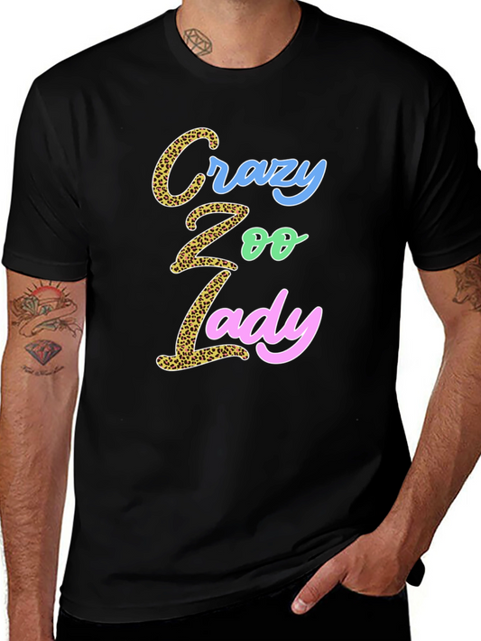 Crazy Zoo Lady Graphic Tee - Animal Print