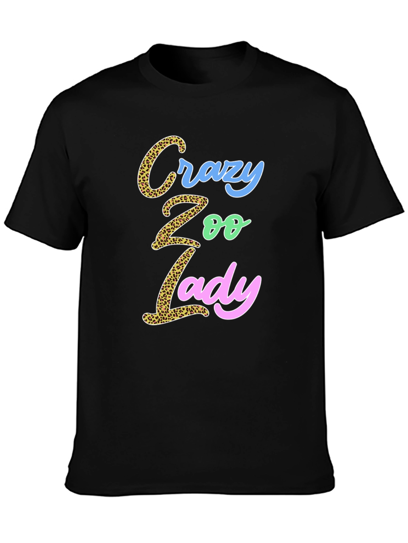 Crazy Zoo Lady Graphic Tee - Animal Print