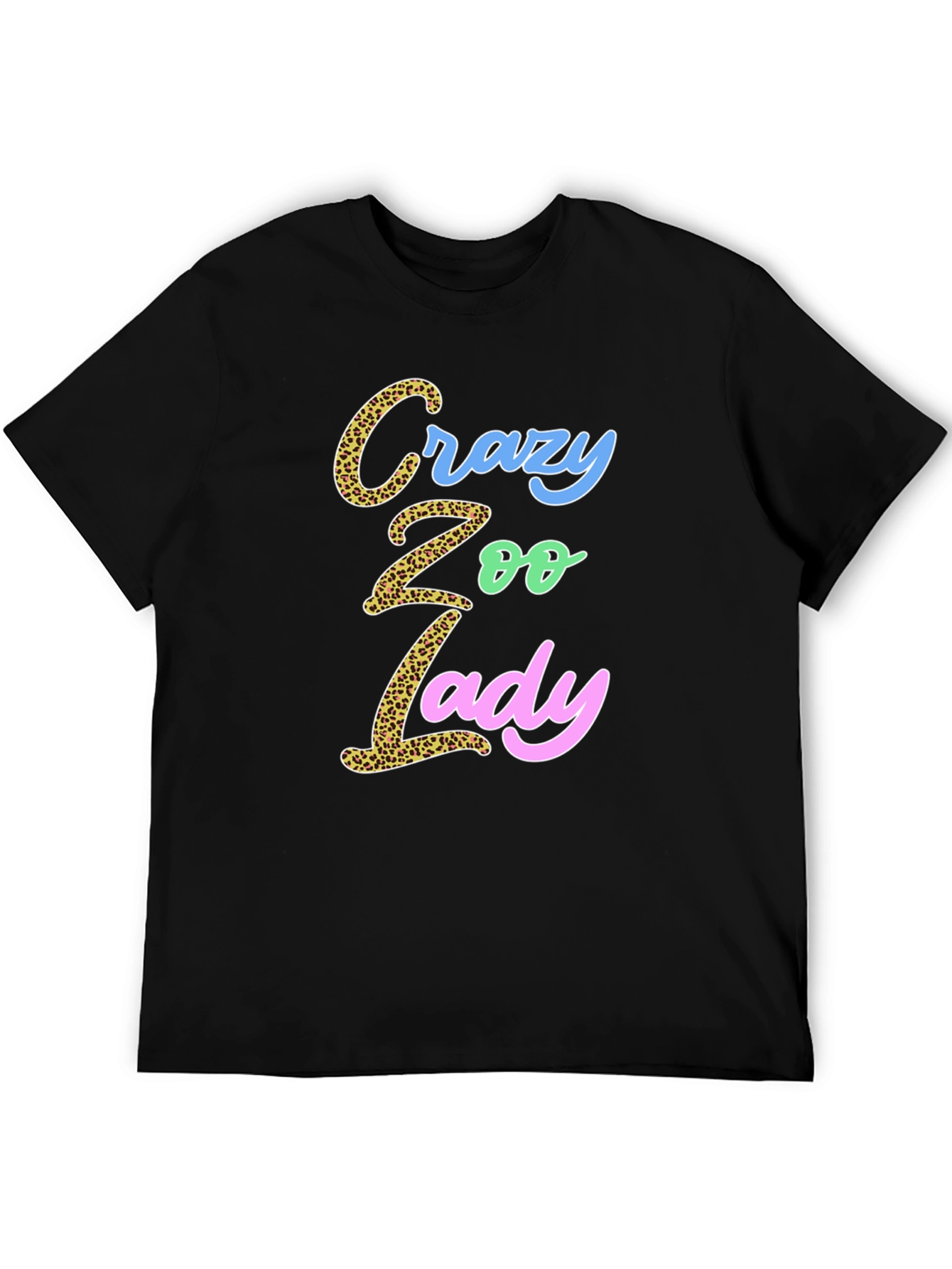 Crazy Zoo Lady Graphic Tee - Animal Print