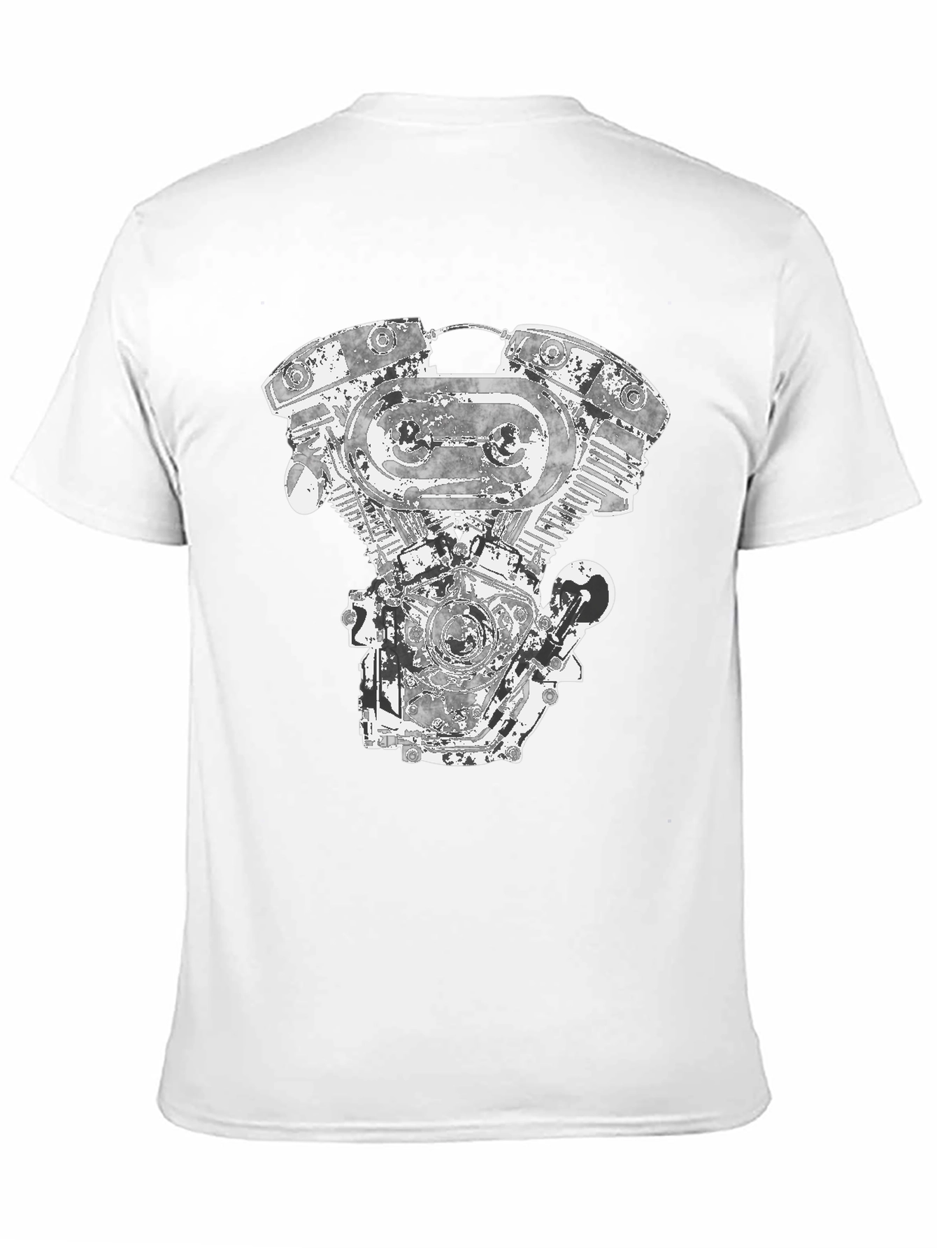 Motorcycle Engine Graphic Tee - Black