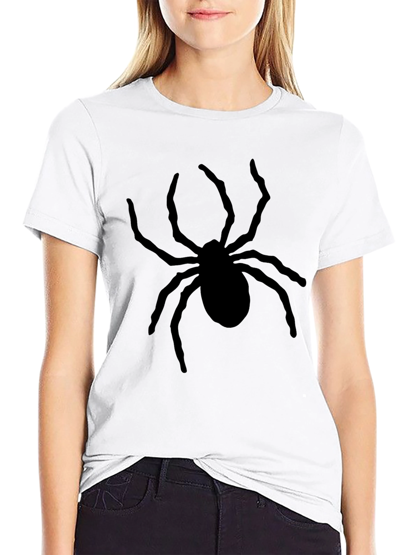Spider Graphic Print Black T-Shirt