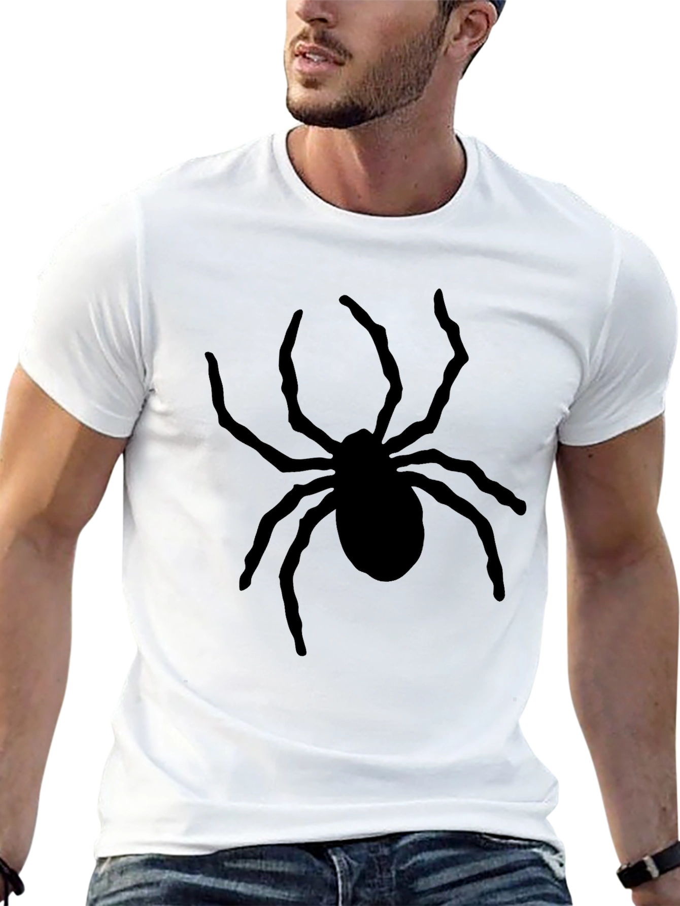 Spider Graphic Print Black T-Shirt