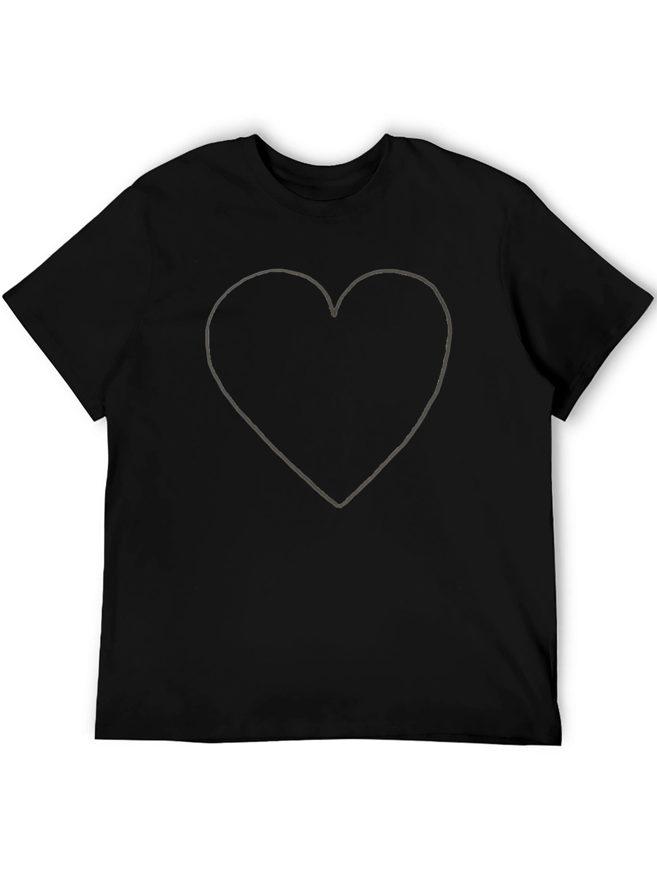 Heart Outline Graphic Tee - Black