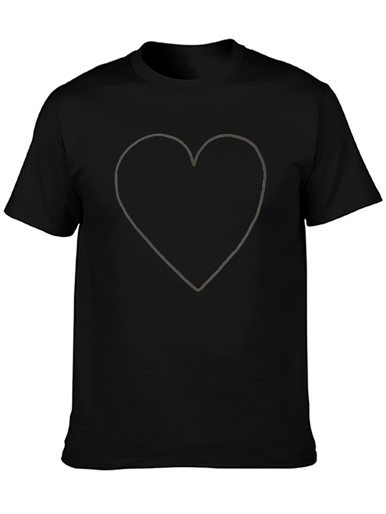 Heart Outline Graphic Tee - Black
