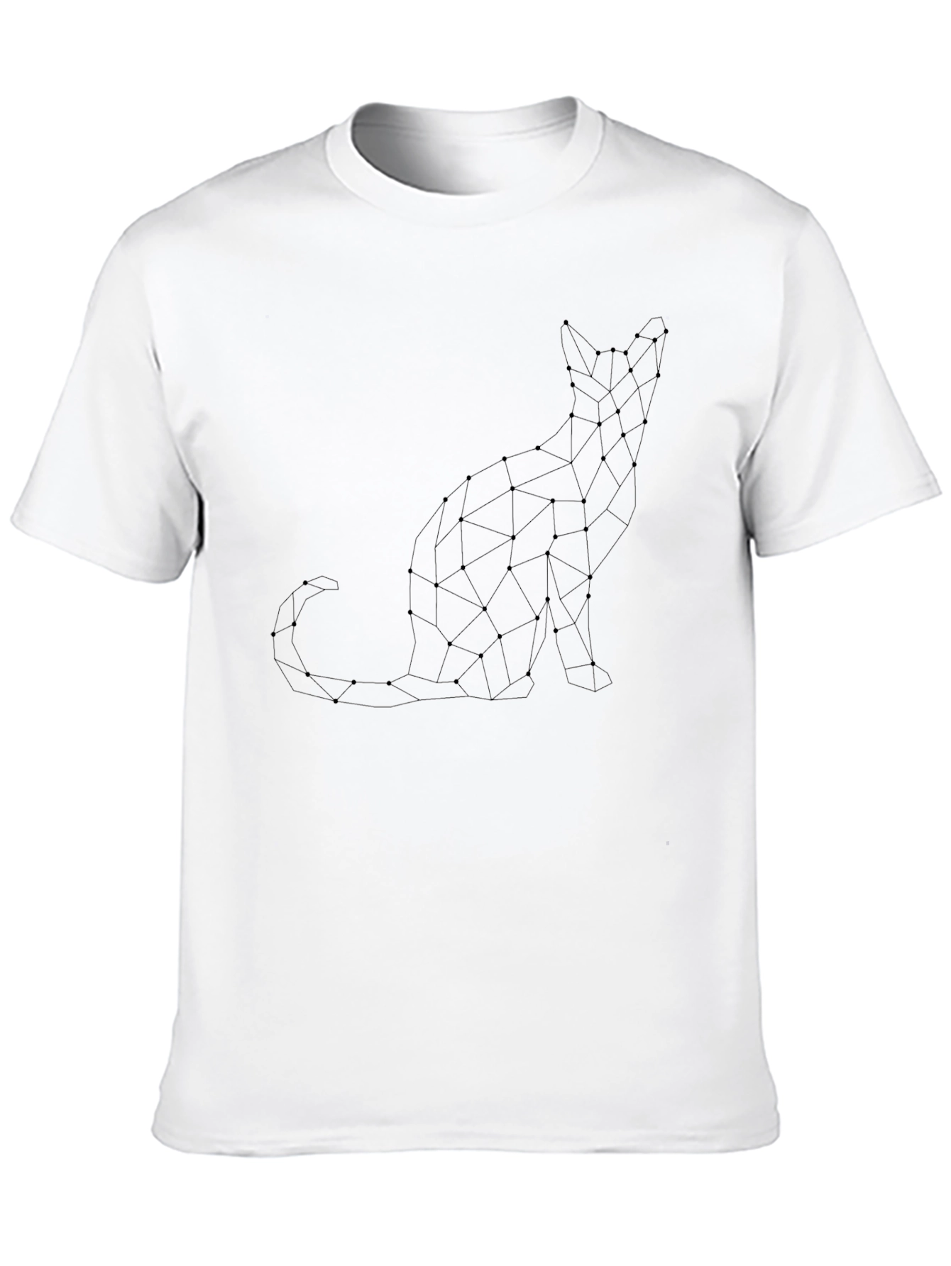 Geometric Cat T-Shirt - Modern Minimalist Design