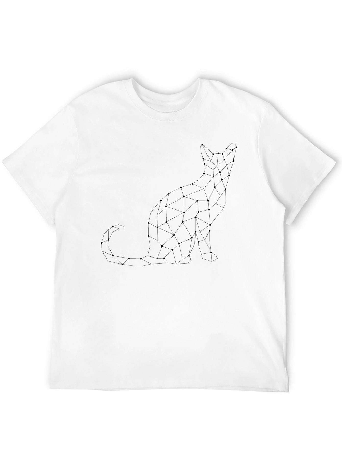 Geometric Cat T-Shirt - Modern Minimalist Design