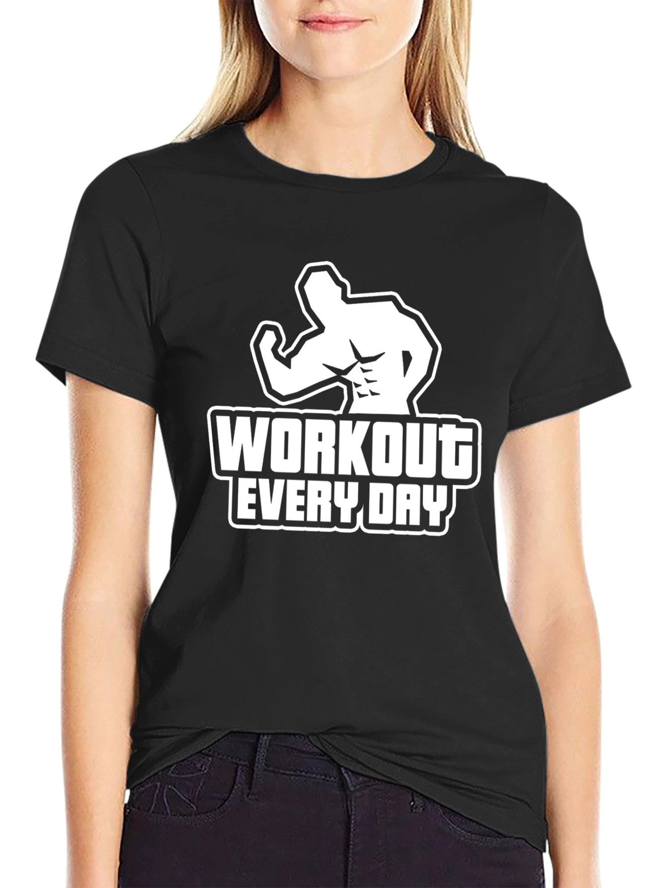 Workout Every Day Black T-Shirt