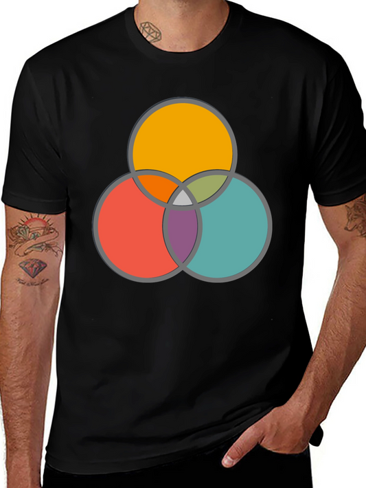 Colorful Circles Graphic Tee - Venn Diagram Style