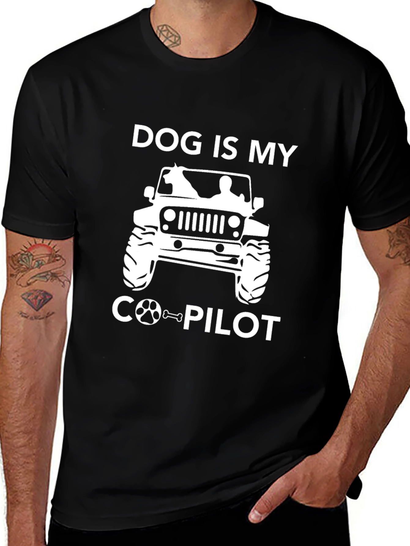 Dog is My Co-Pilot Black T-Shirt