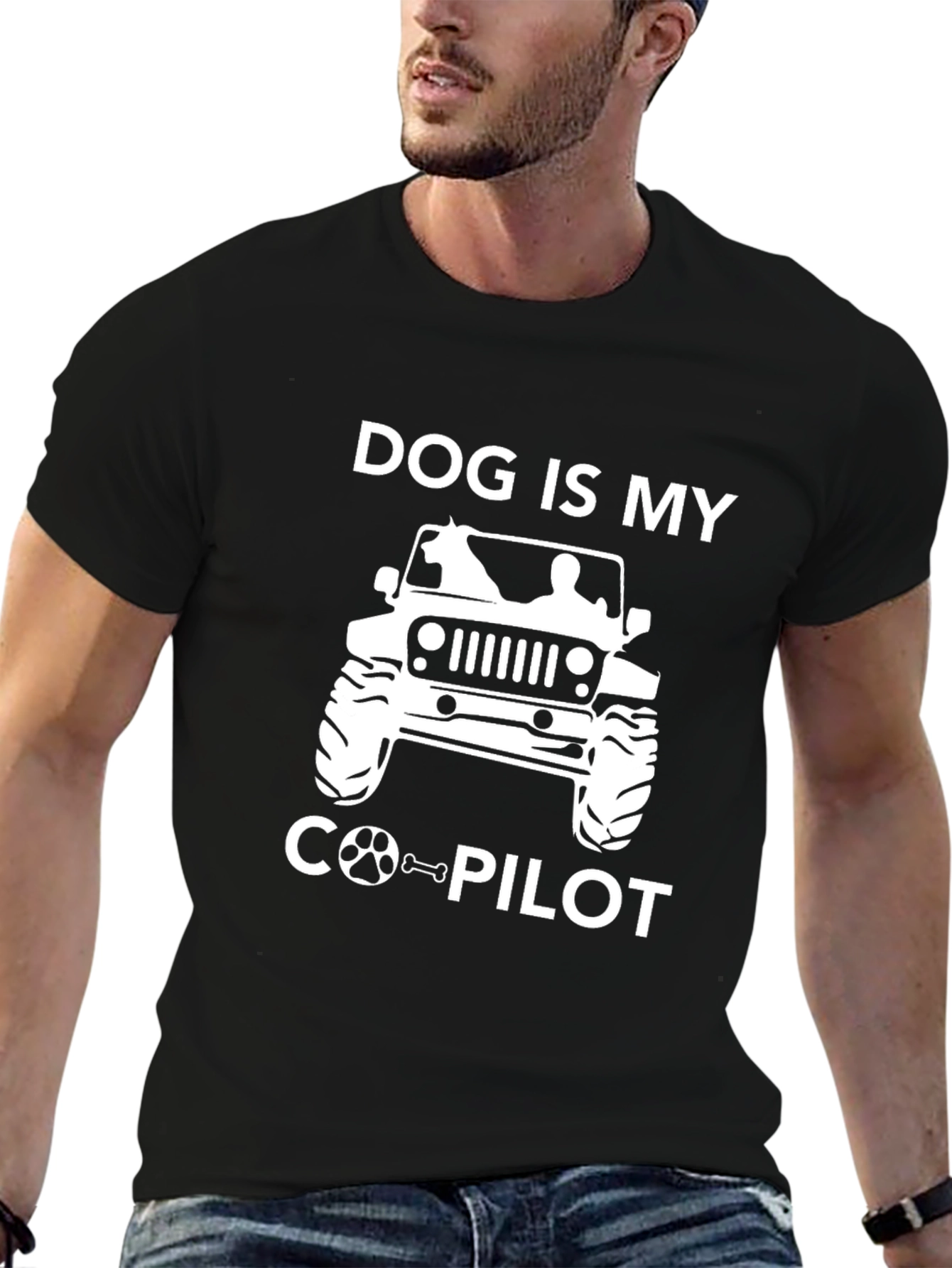 Dog is My Co-Pilot Black T-Shirt