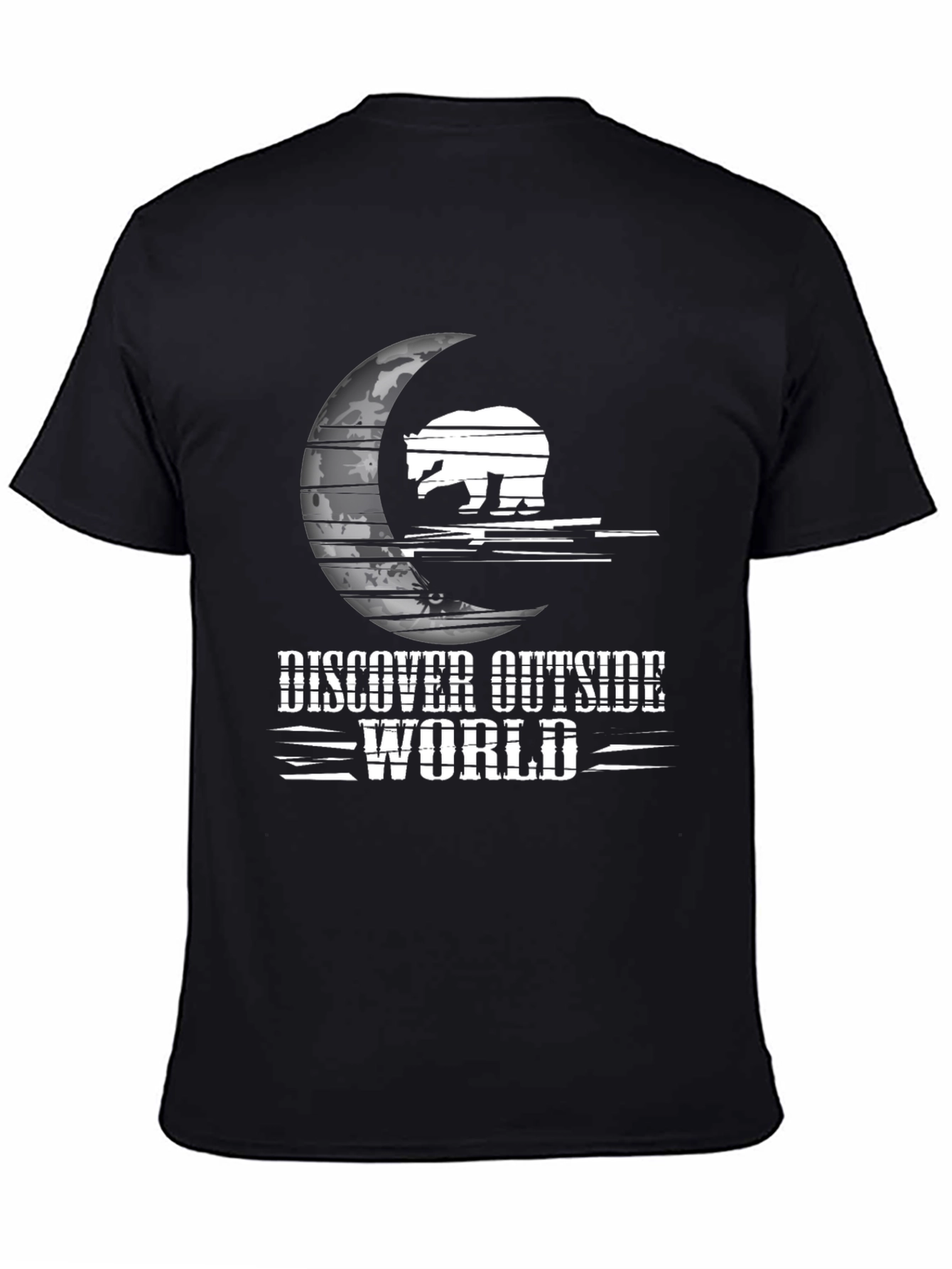 Discover Outside World Graphic Tee - Black