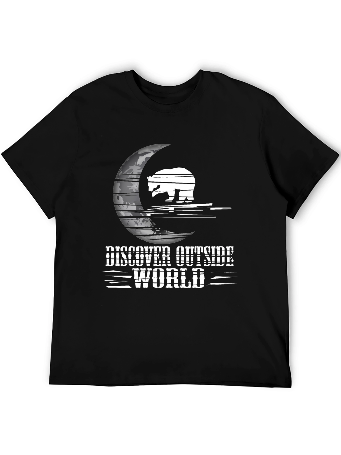 Discover Outside World Graphic Tee - Black