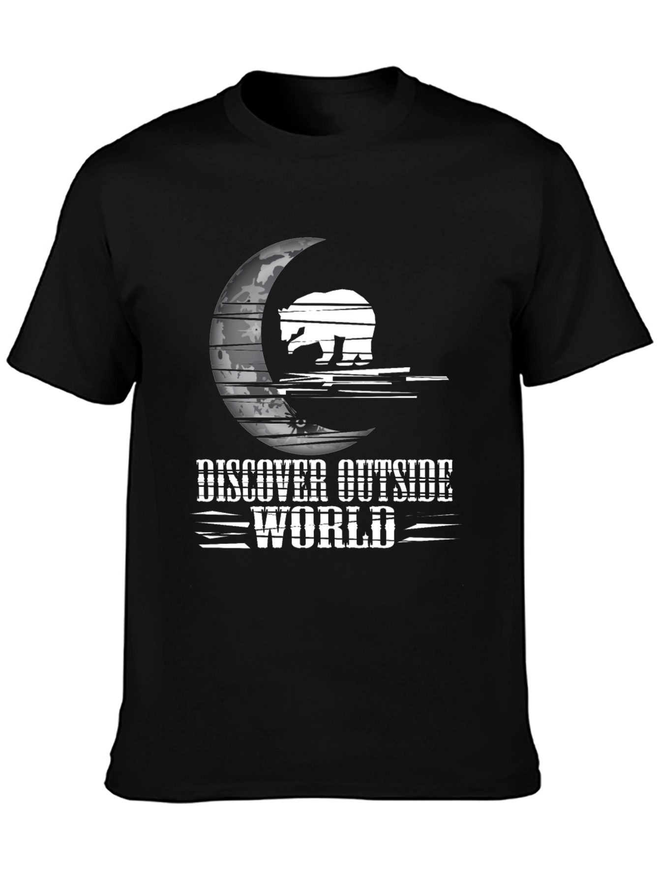 Discover Outside World Graphic Tee - Black