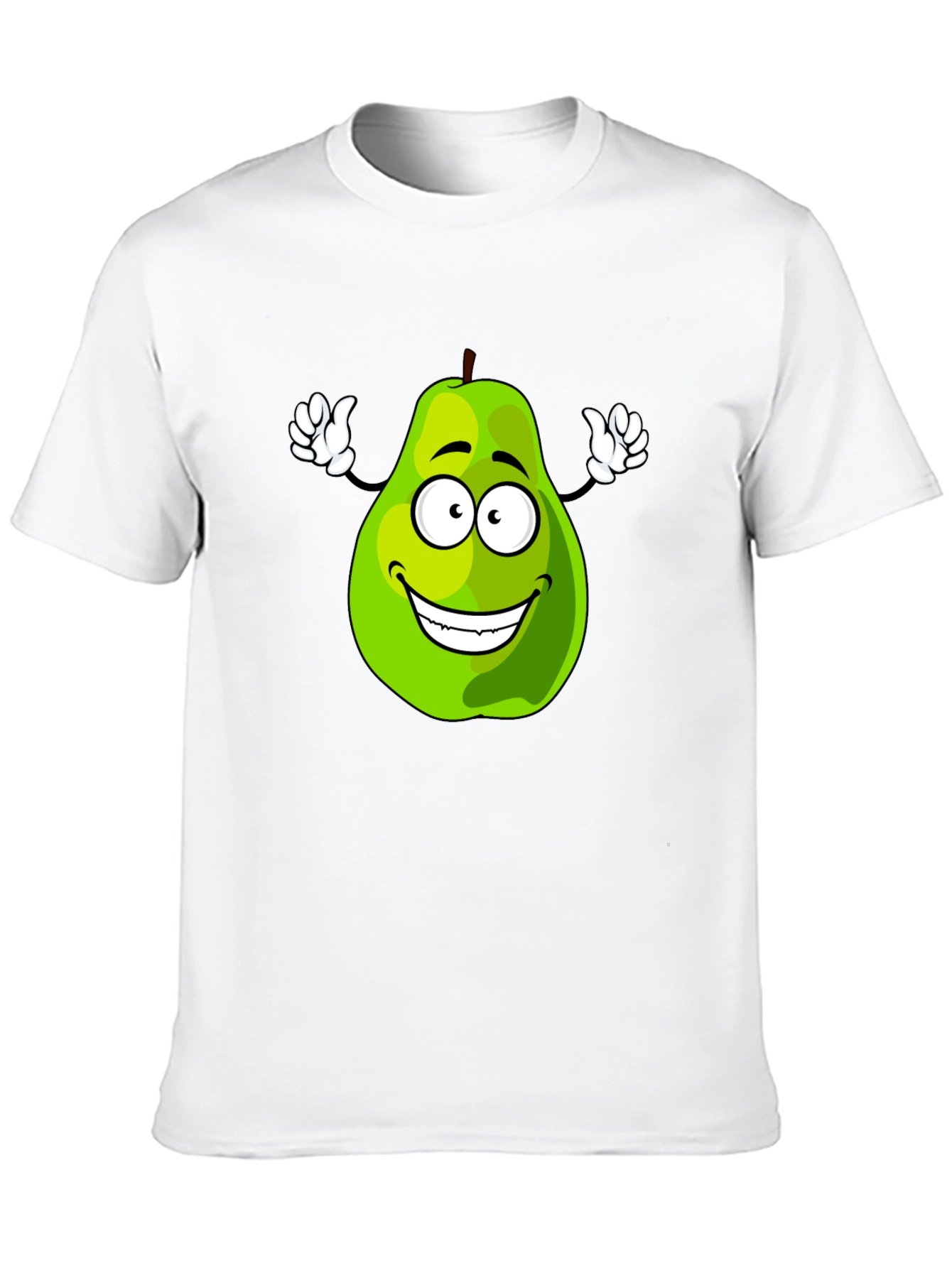Funny Pear Cartoon Graphic Black T-Shirt