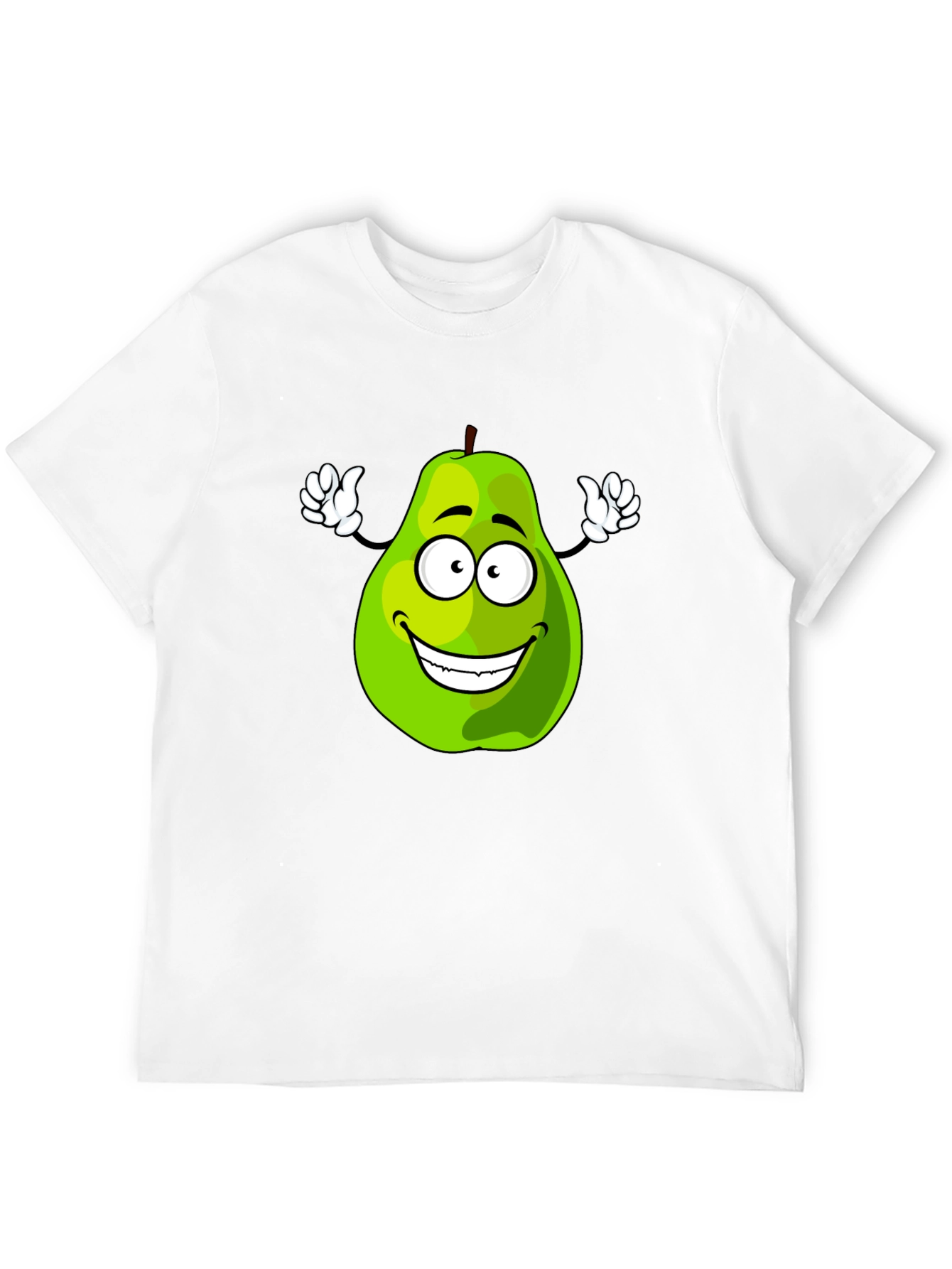 Funny Pear Cartoon Graphic Black T-Shirt