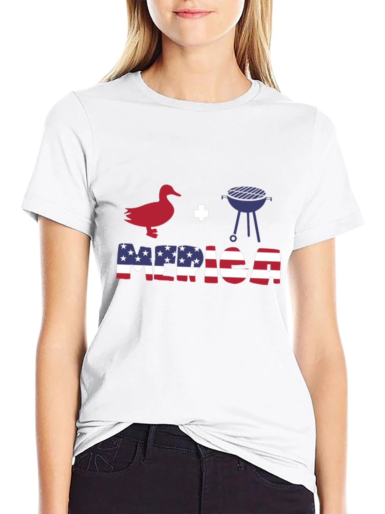 Duck Grill Merica Patriotic T-Shirt
