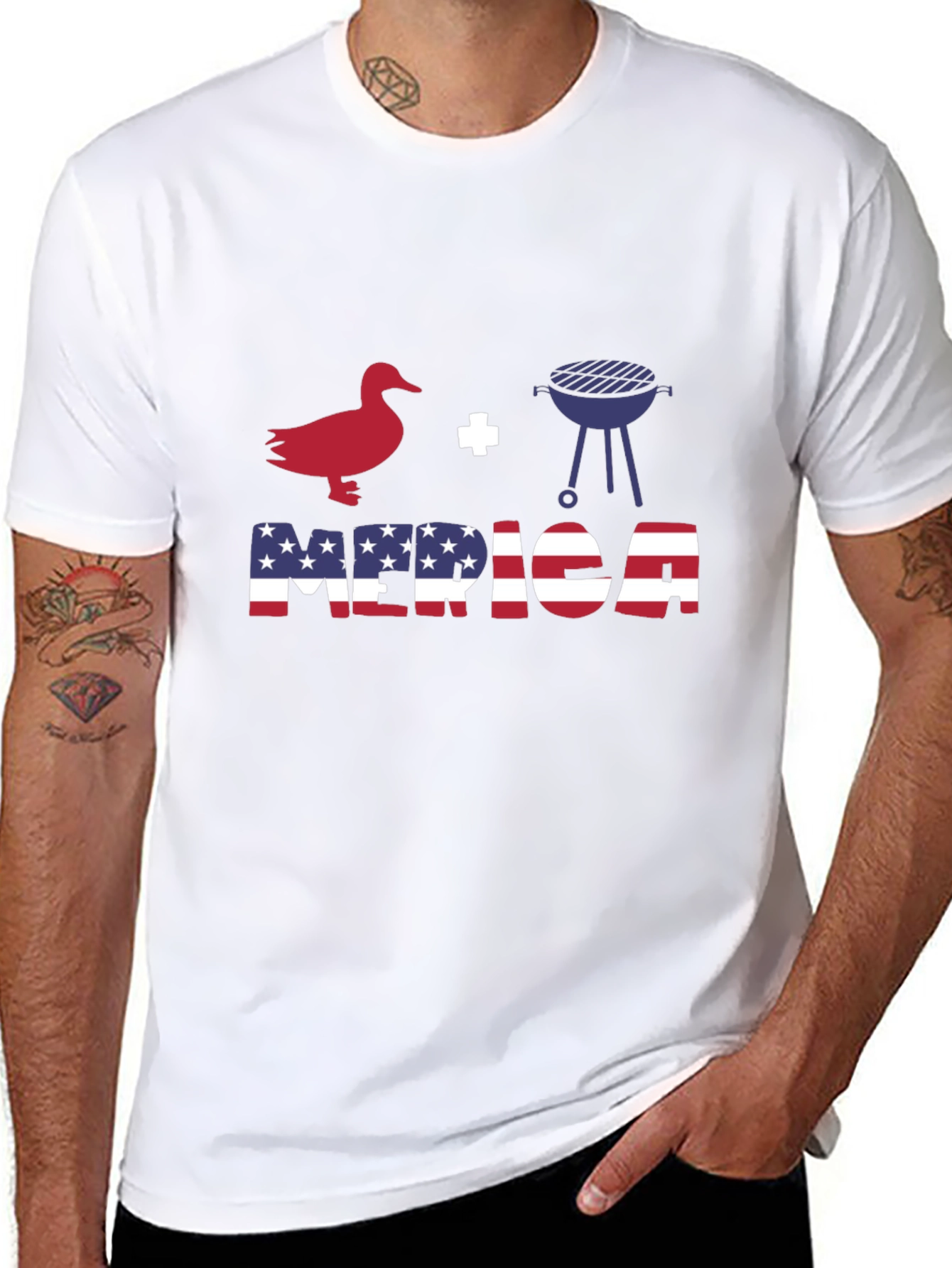 Duck Grill Merica Patriotic T-Shirt