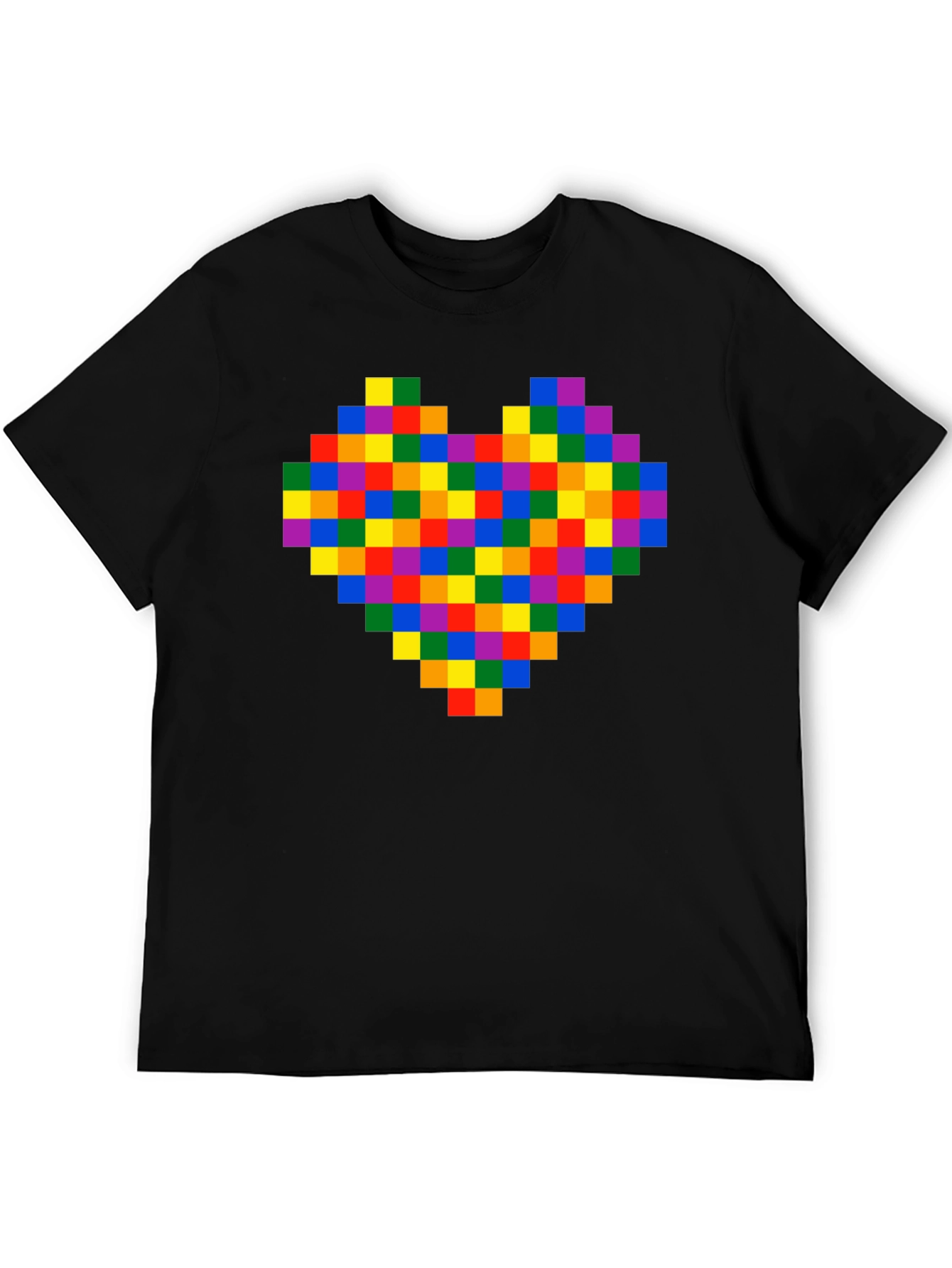Pixel Heart Black T-Shirt - Retro Gaming Love