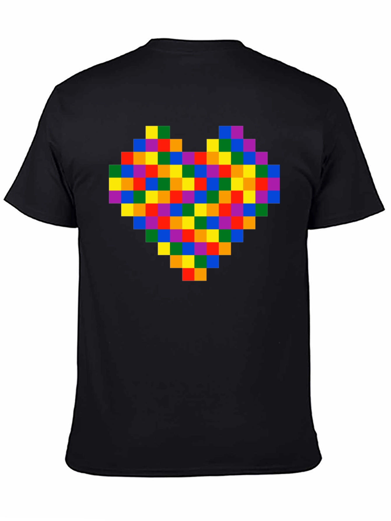 Pixel Heart Black T-Shirt - Retro Gaming Love