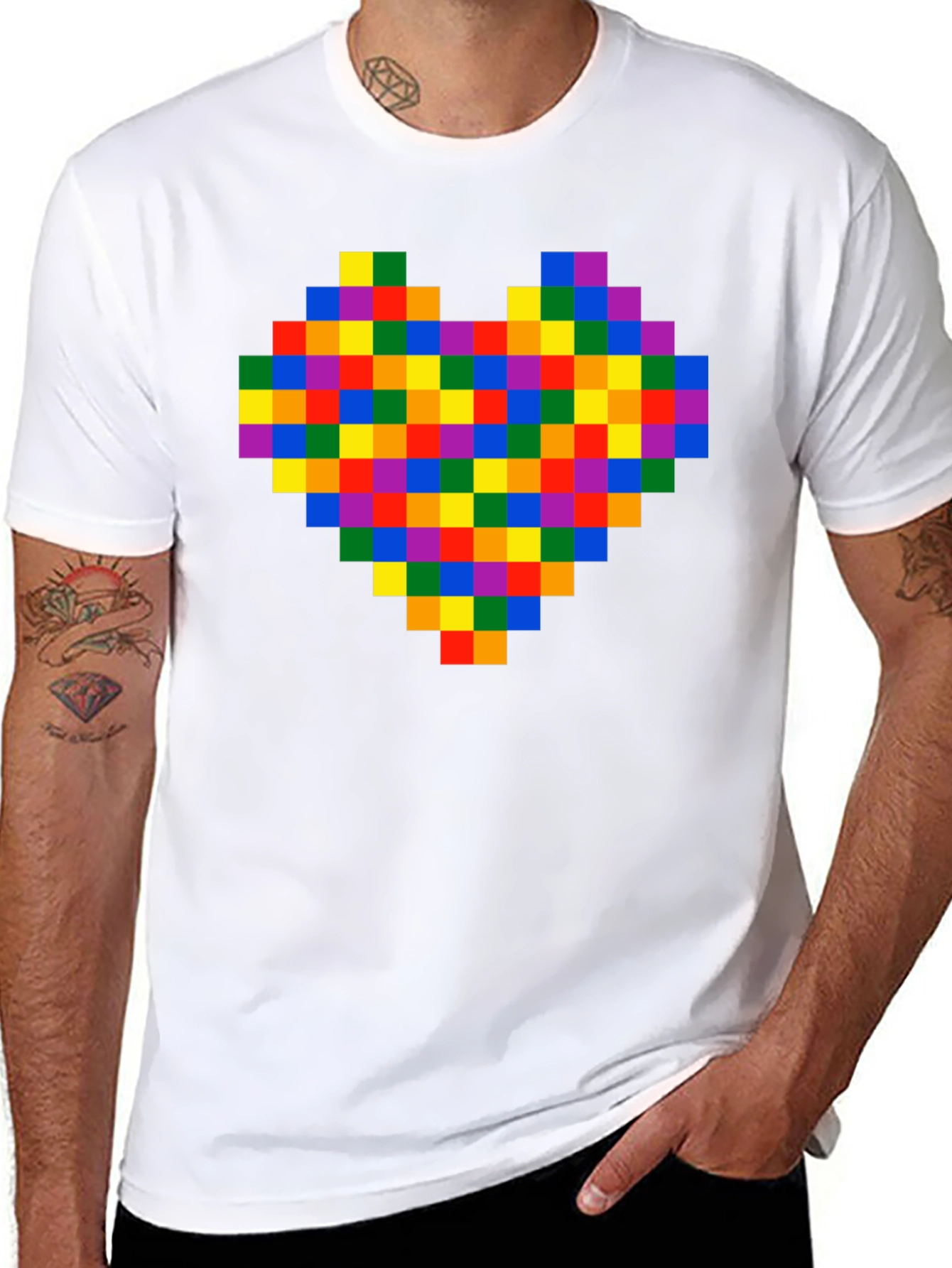 Pixel Heart Black T-Shirt - Retro Gaming Love
