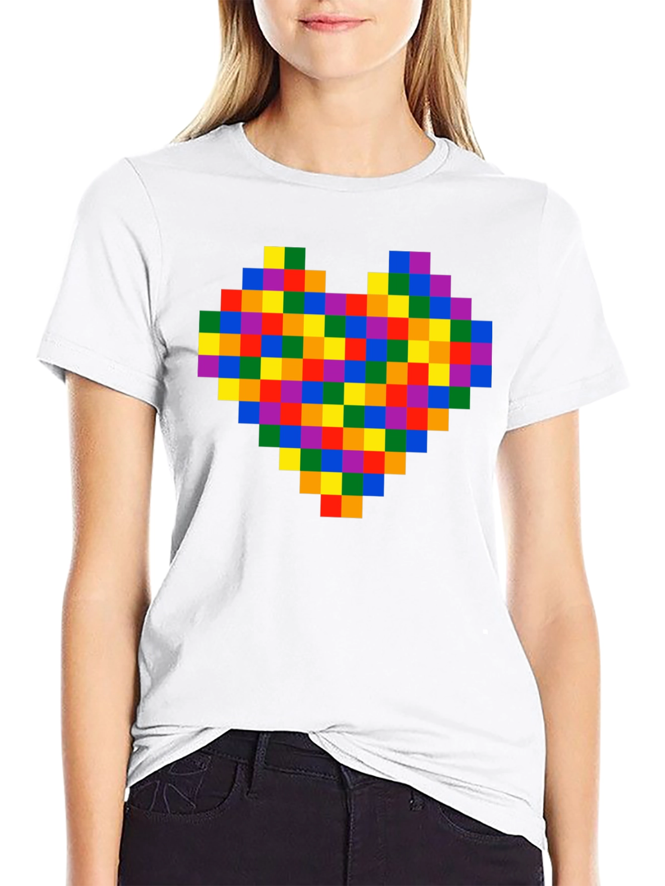 Pixel Heart Black T-Shirt - Retro Gaming Love