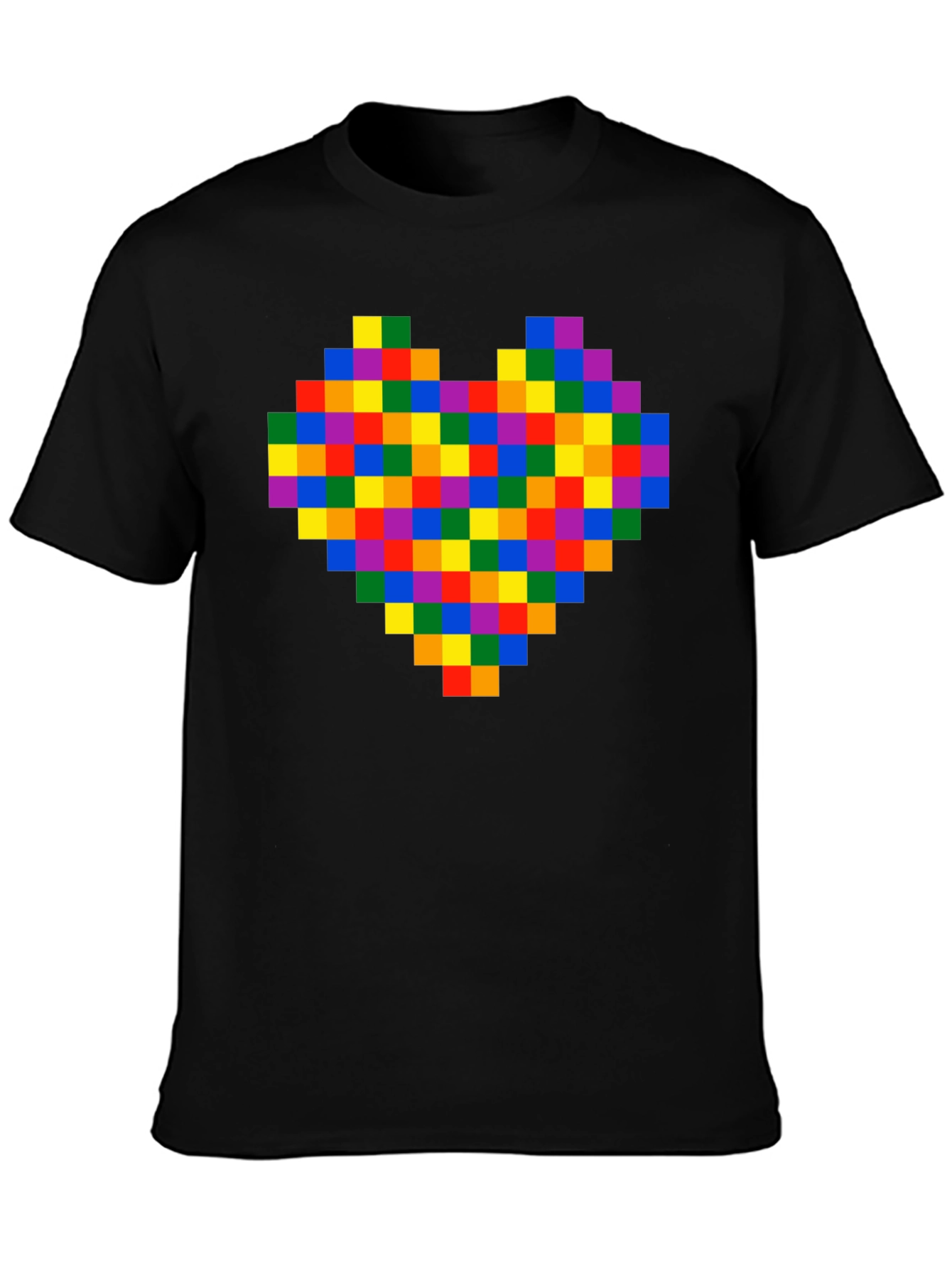 Pixel Heart Black T-Shirt - Retro Gaming Love