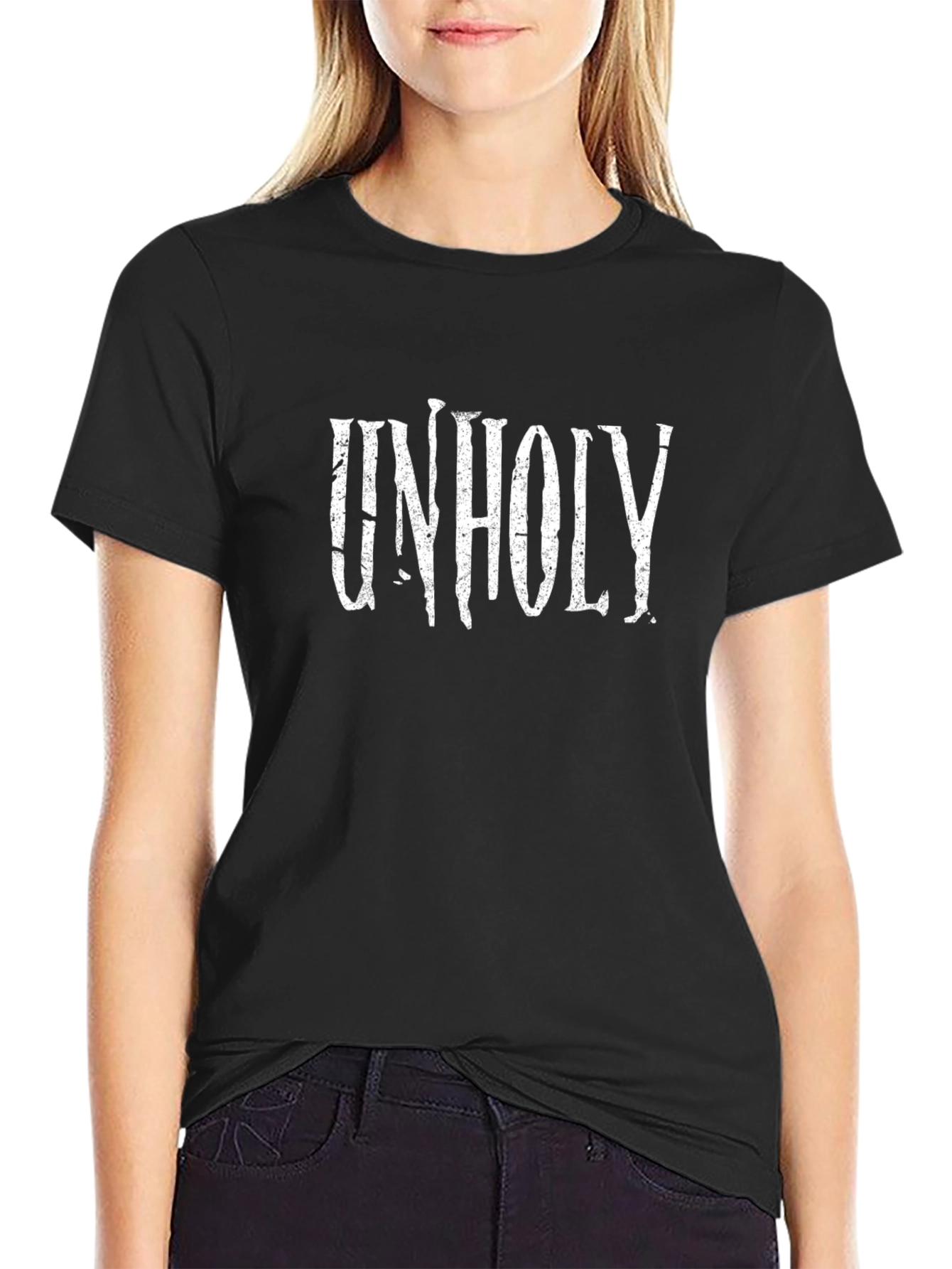 Unholy Graphic Print Black T-Shirt