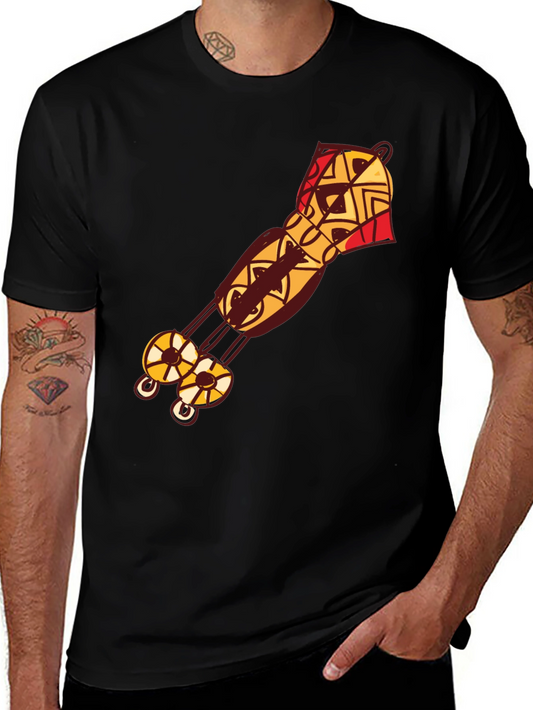 Ethnic Pattern Black T-Shirt