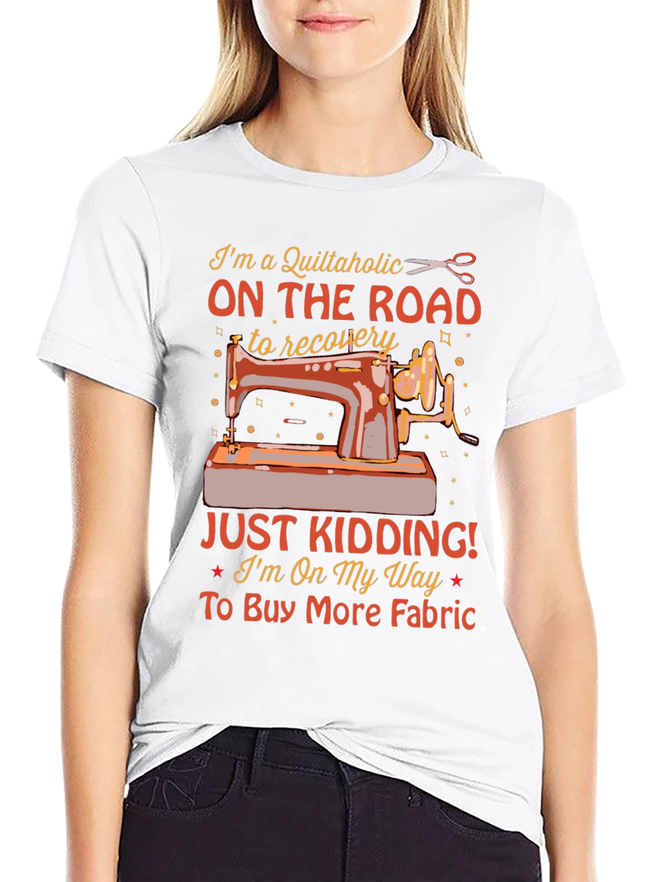 Quiltaholic On The Road Black T-Shirt