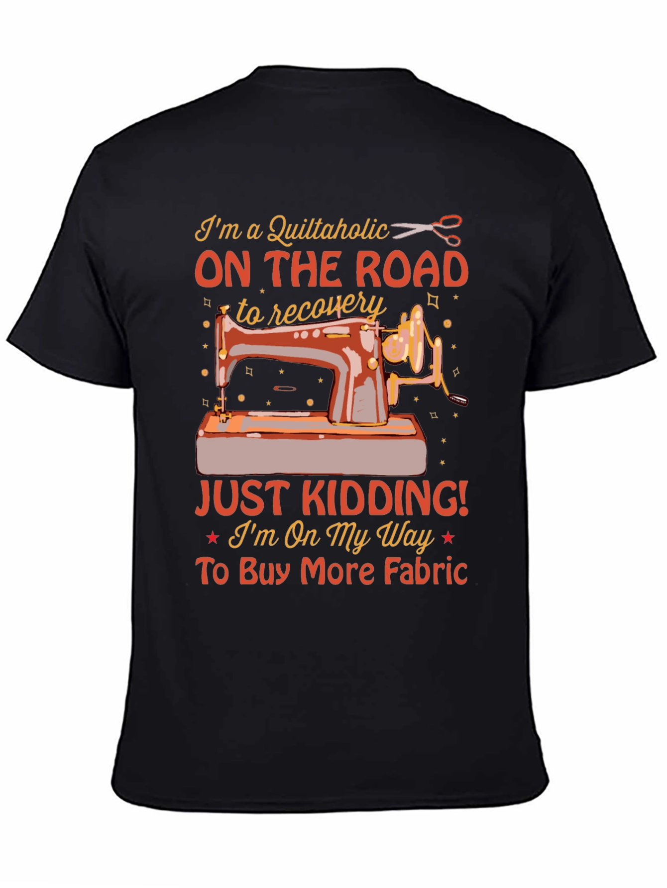 Quiltaholic On The Road Black T-Shirt