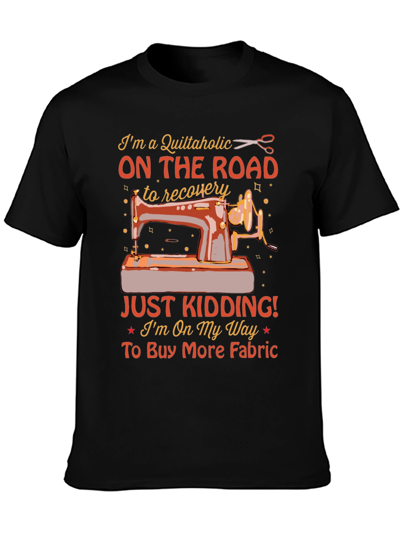 Quiltaholic On The Road Black T-Shirt