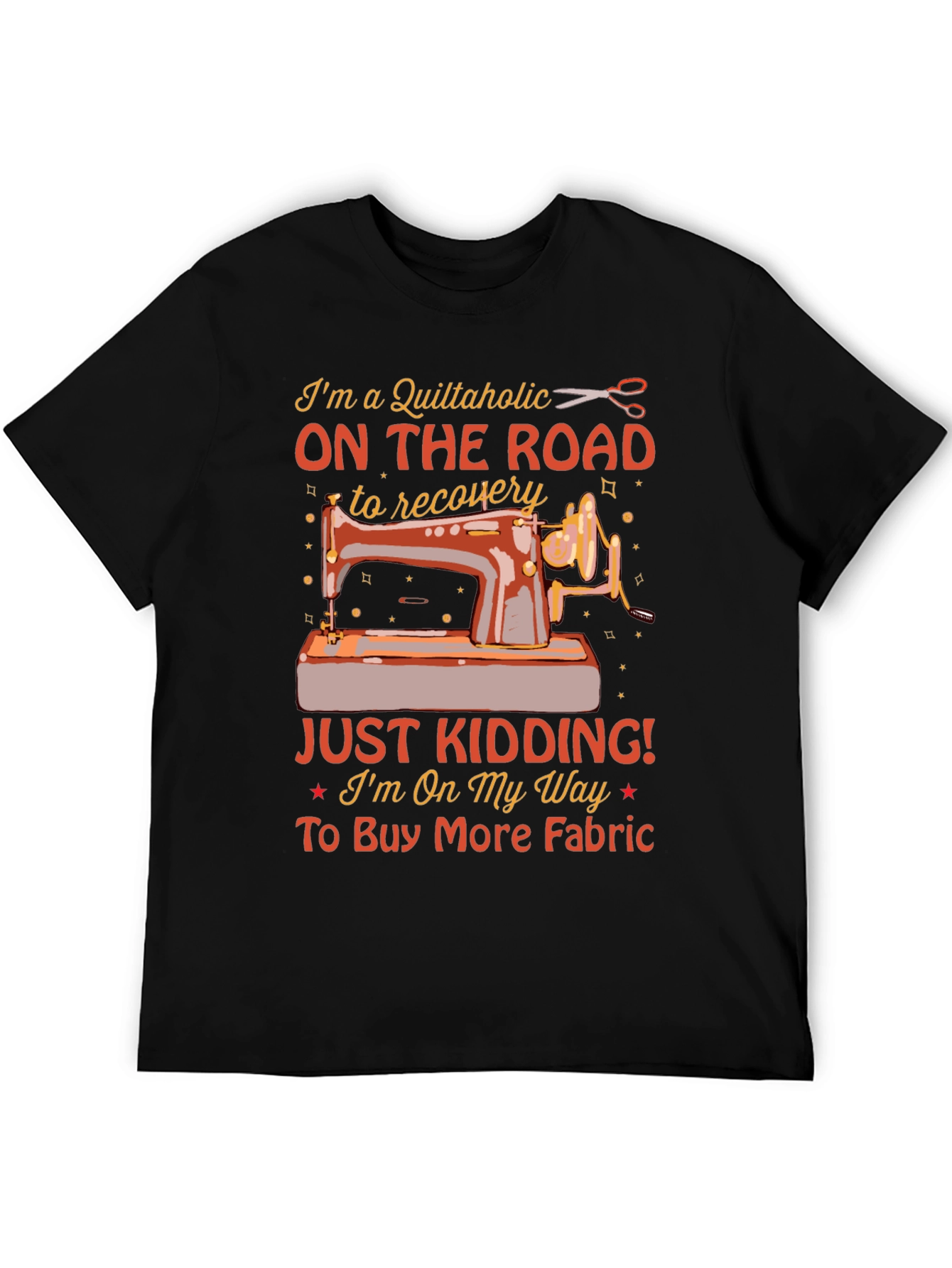 Quiltaholic On The Road Black T-Shirt