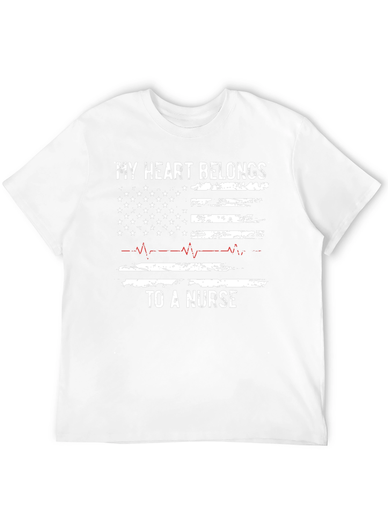 My Heart Belongs To A Nurse American Flag T-Shirt