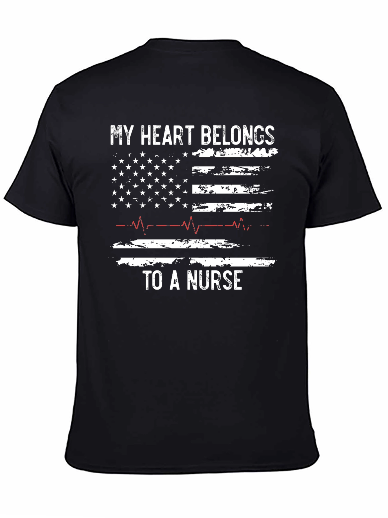 My Heart Belongs To A Nurse American Flag T-Shirt