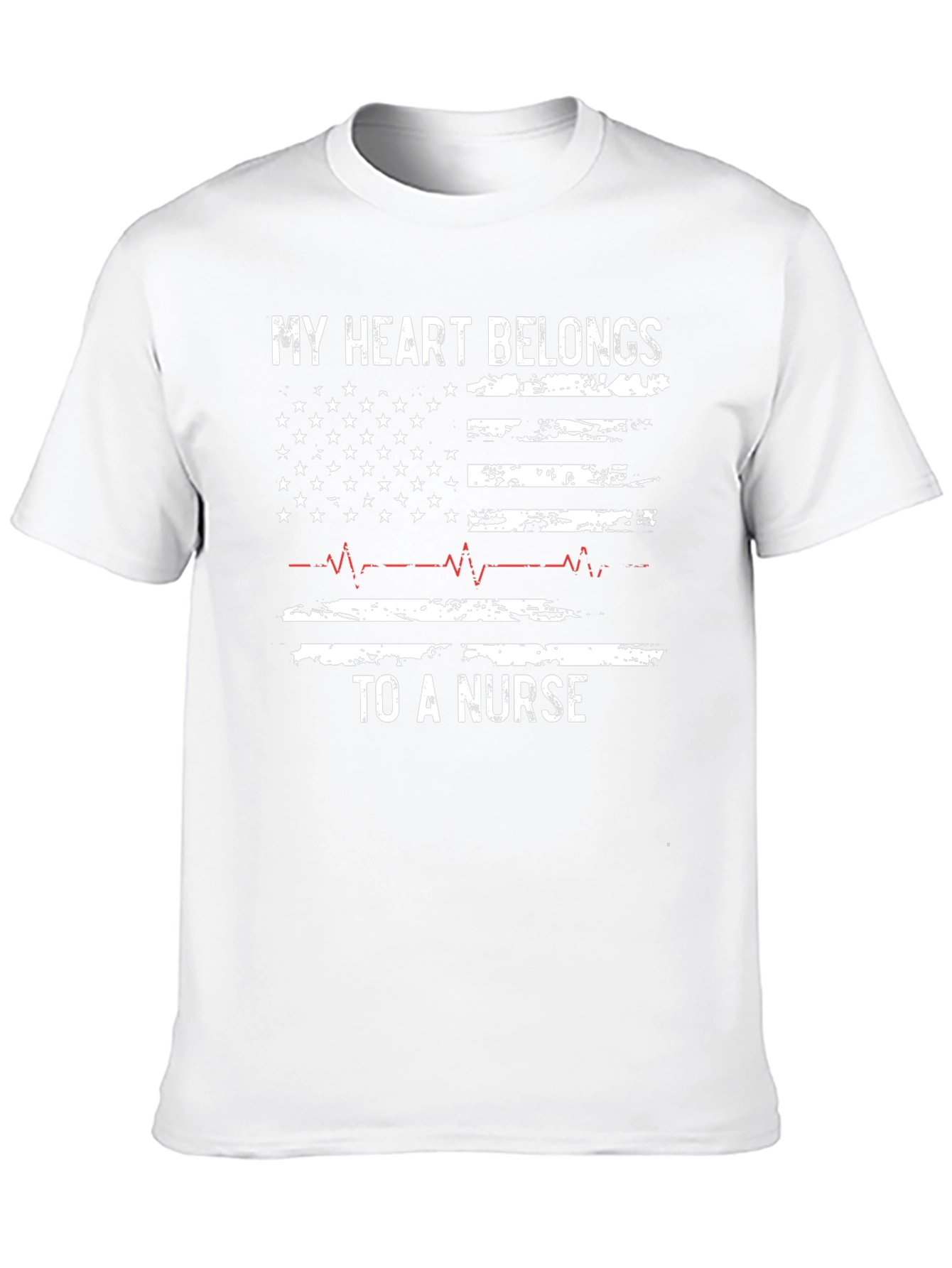 My Heart Belongs To A Nurse American Flag T-Shirt