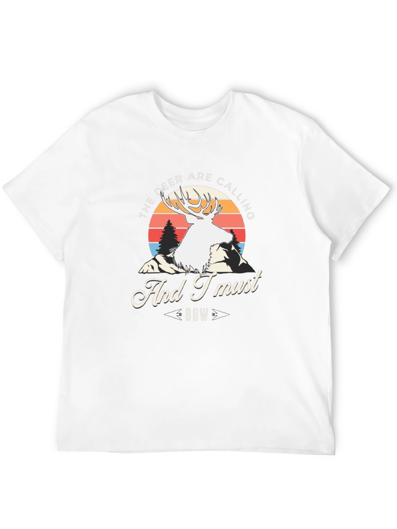 Deer Calling Bow Black Graphic Tee