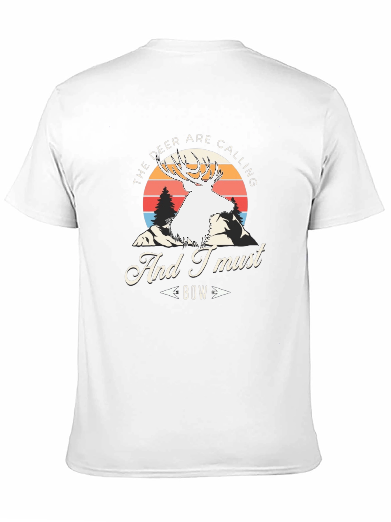 Deer Calling Bow Black Graphic Tee
