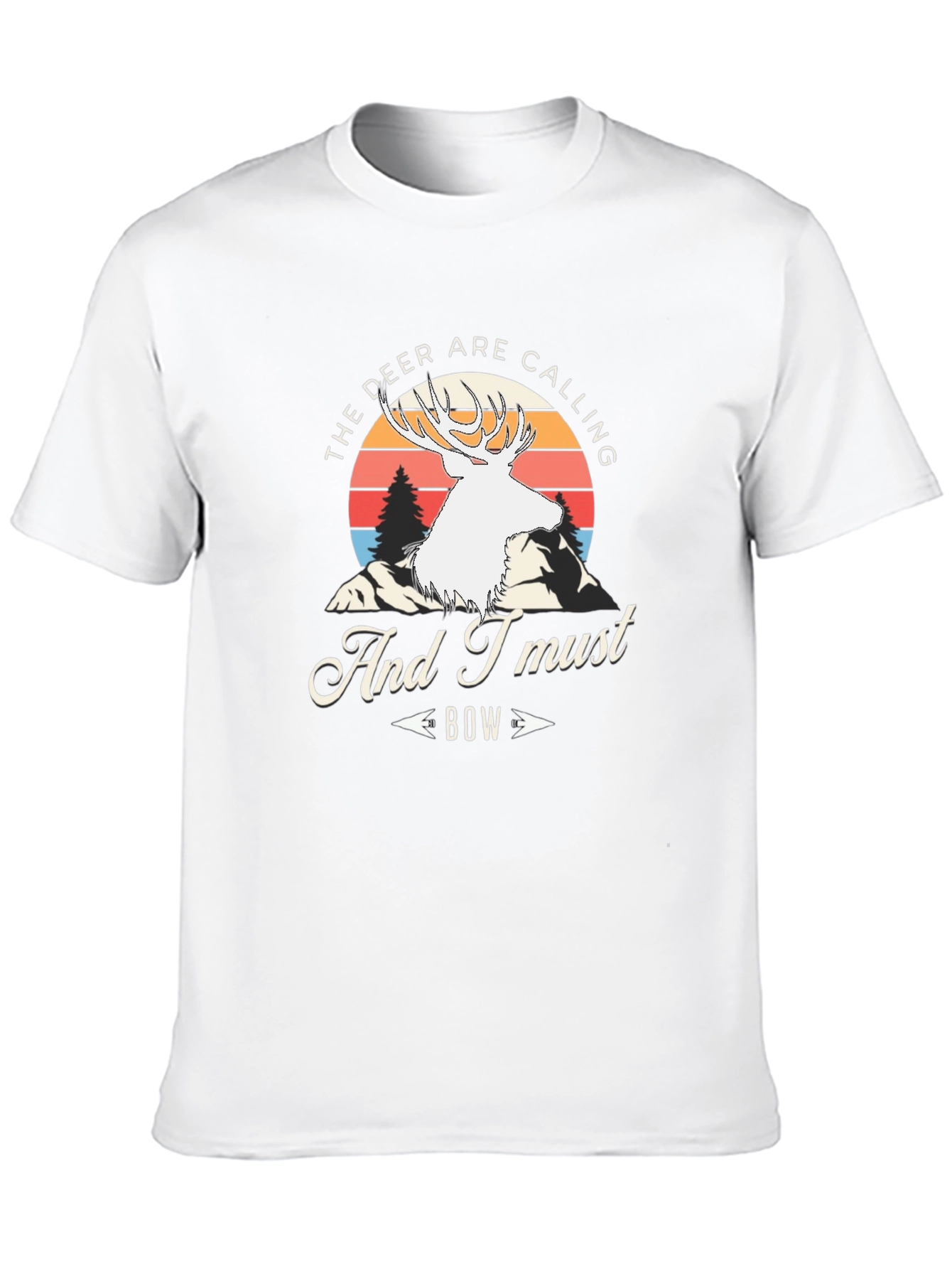 Deer Calling Bow Black Graphic Tee