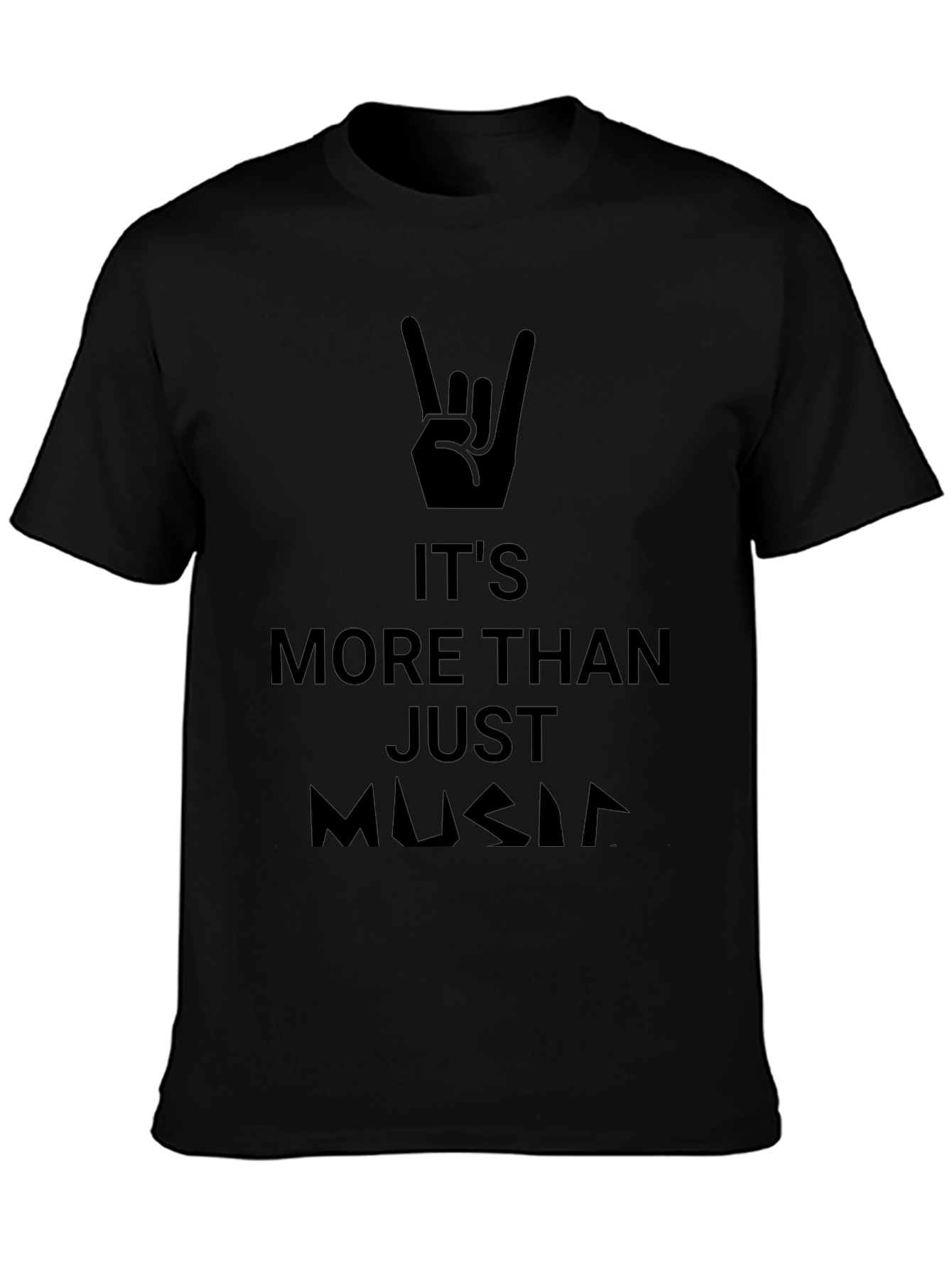 Rock On! Music Graphic Black T-Shirt