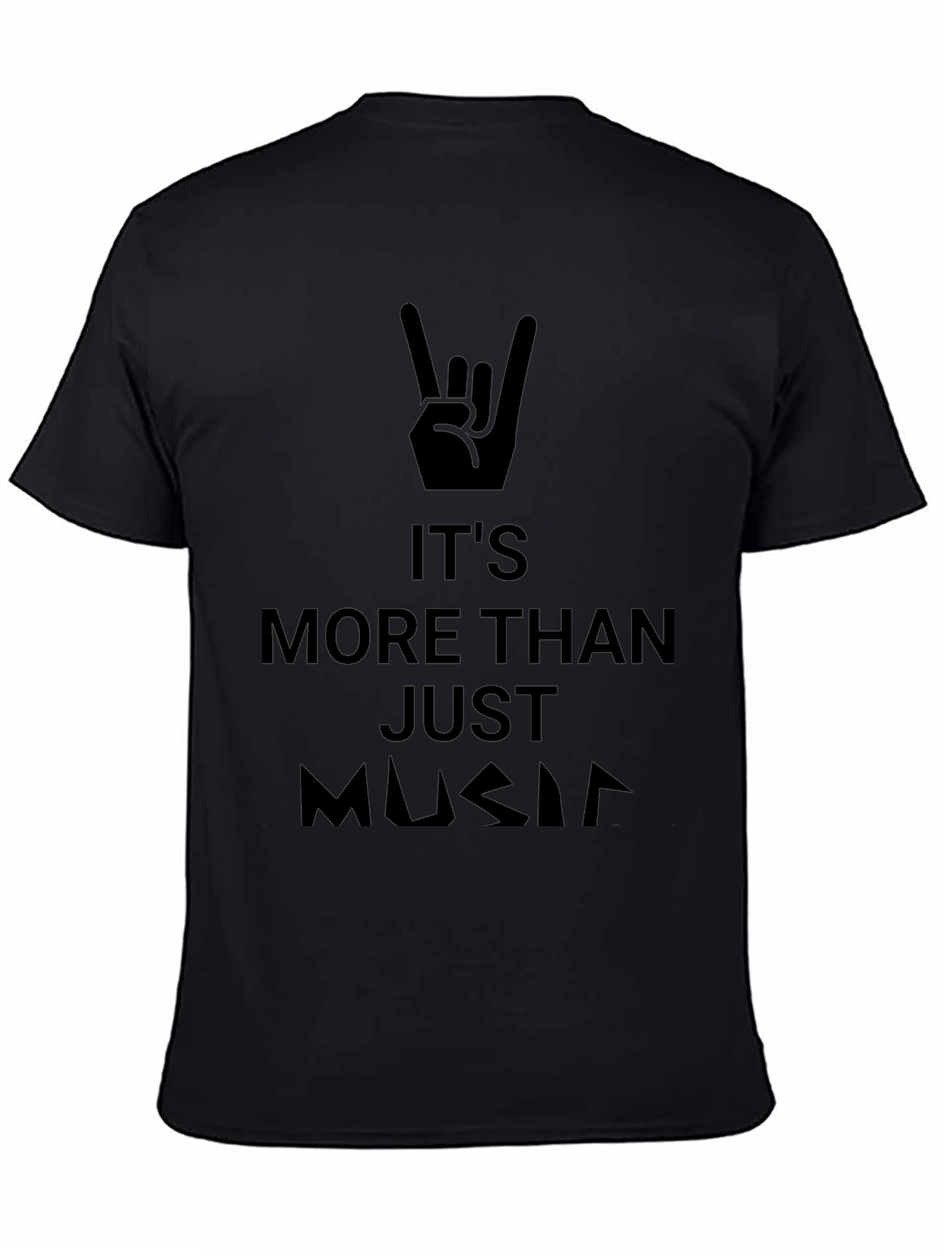 Rock On! Music Graphic Black T-Shirt