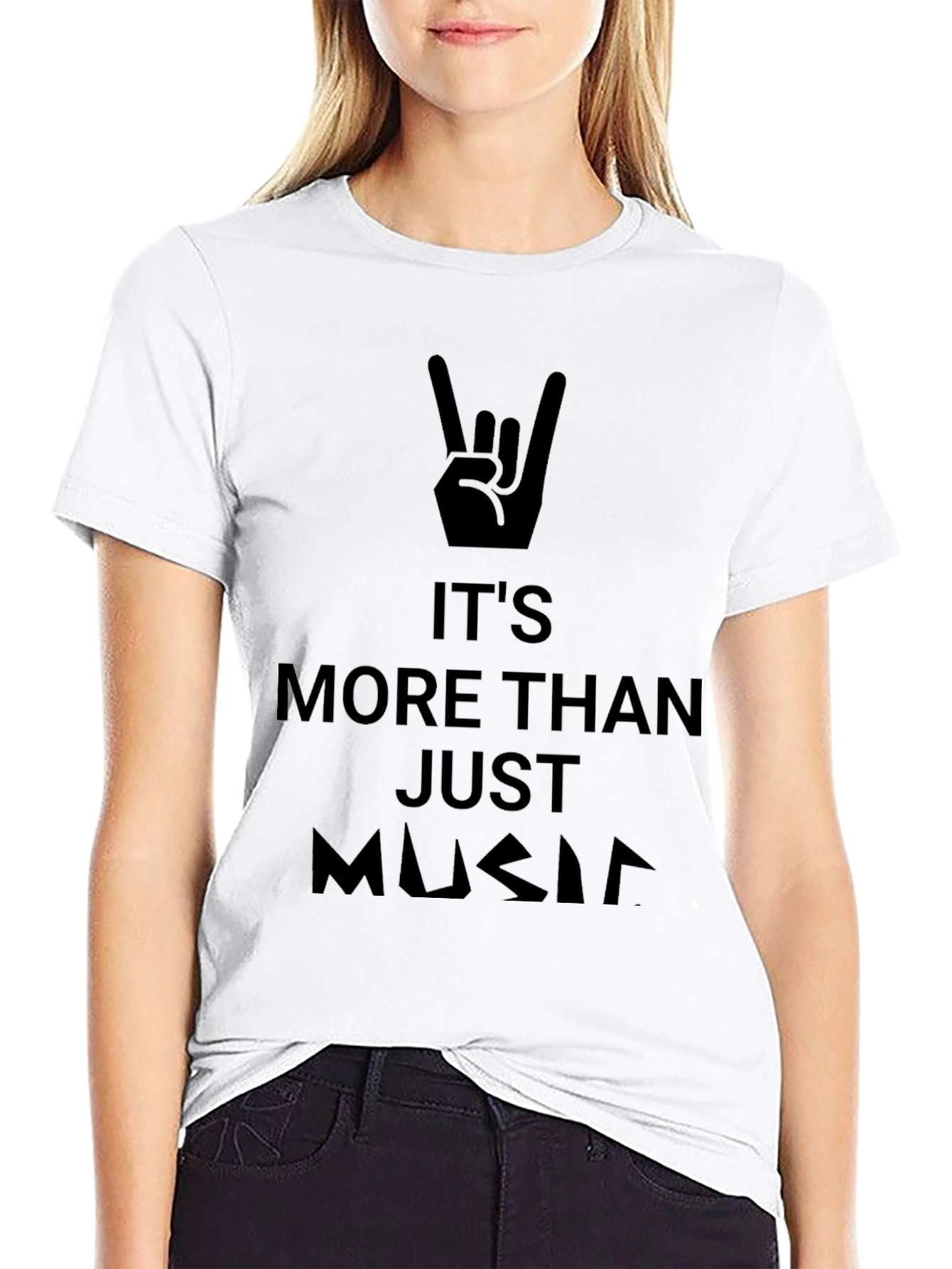 Rock On! Music Graphic Black T-Shirt
