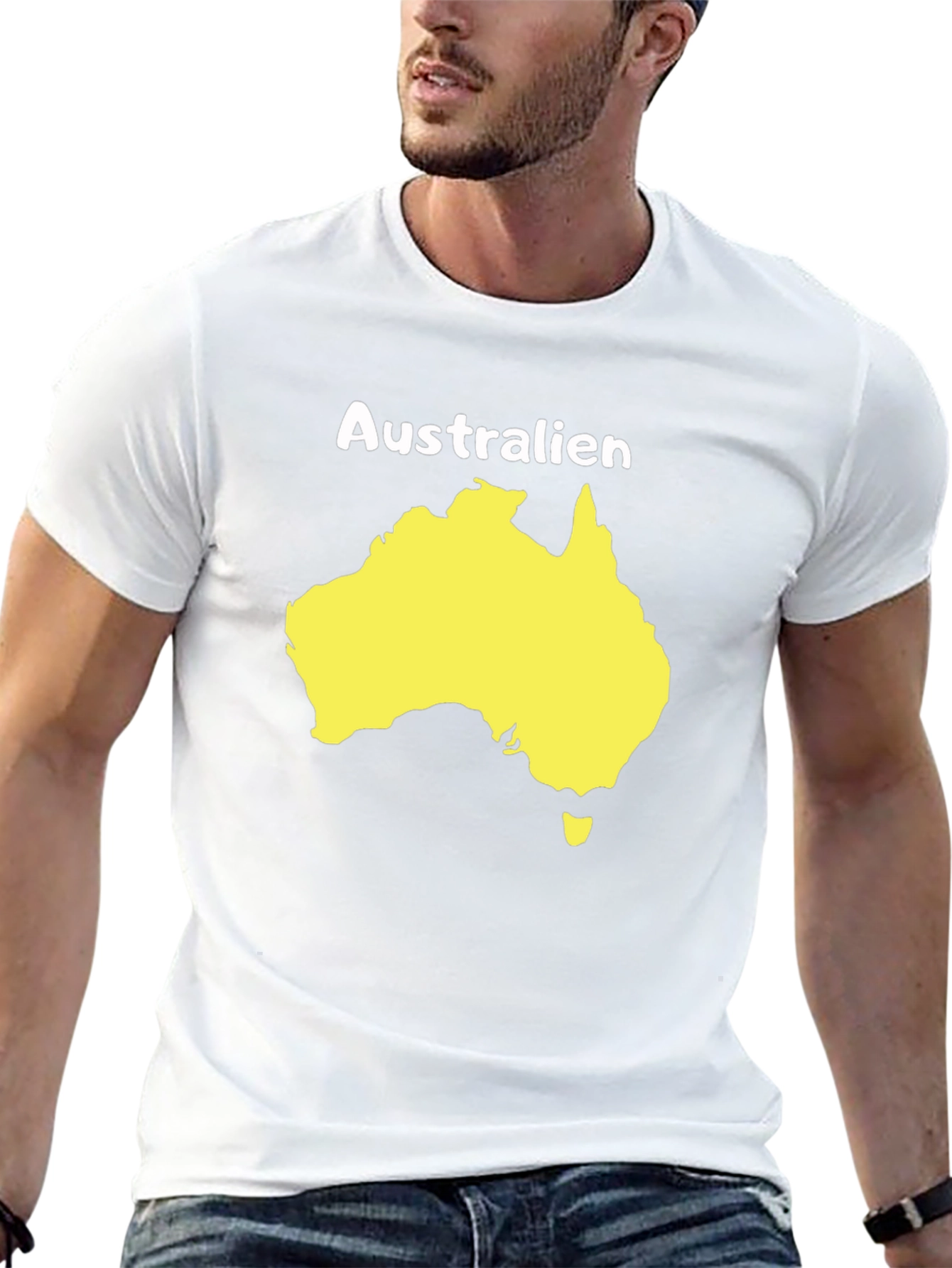 Australia Map Graphic T-Shirt - Black