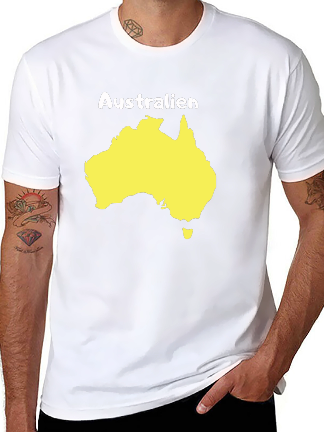 Australia Map Graphic T-Shirt - Black