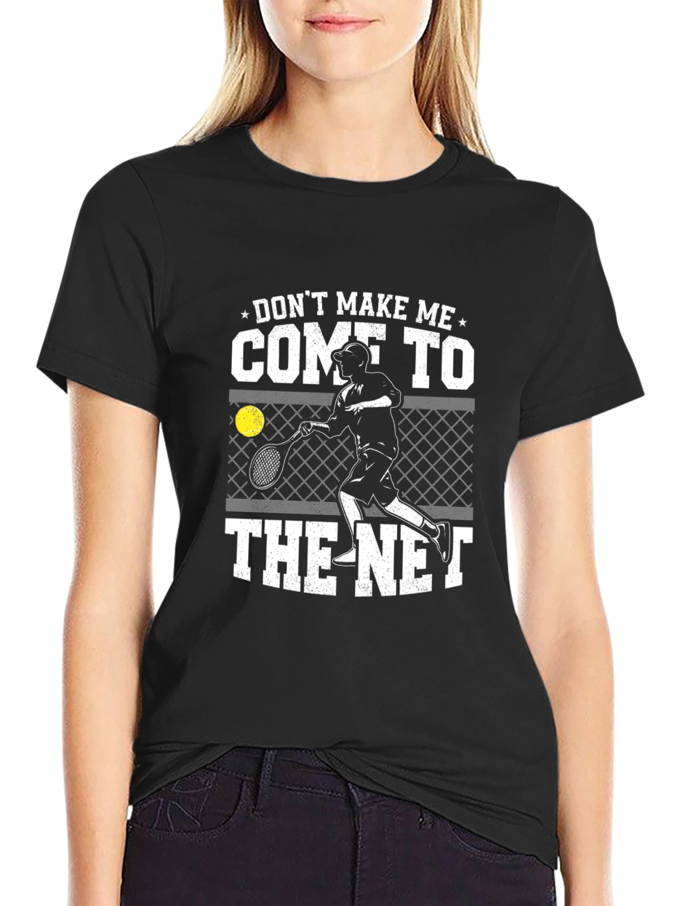 Tennis Graphic T-Shirt - Come To The Net Design