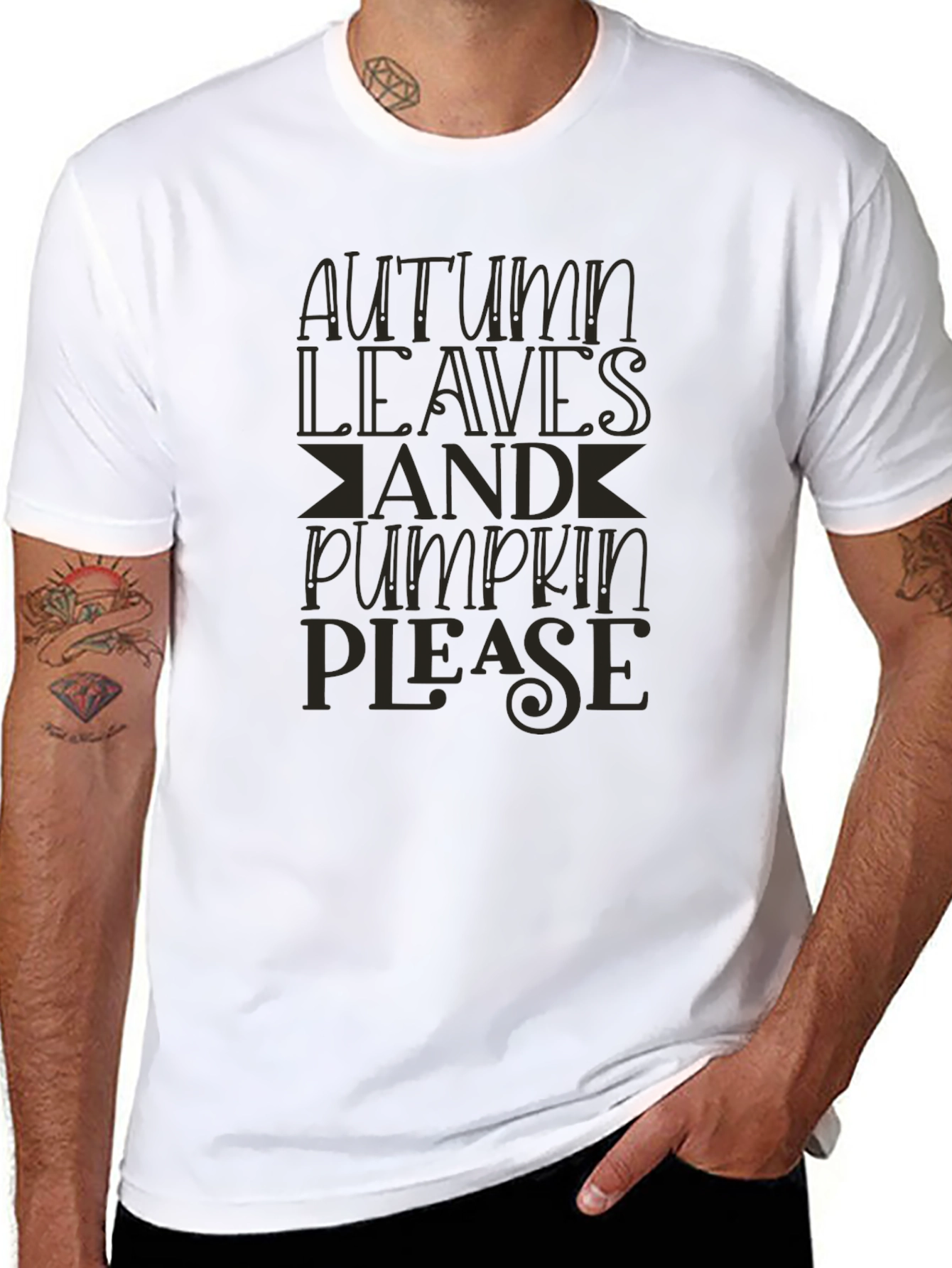 Autumn Leaves & Pumpkins Please - Graphic T-Shirt