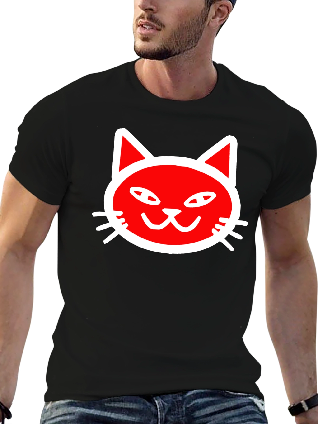 Cool Cat Graphic T-Shirt - Black Cotton Tee