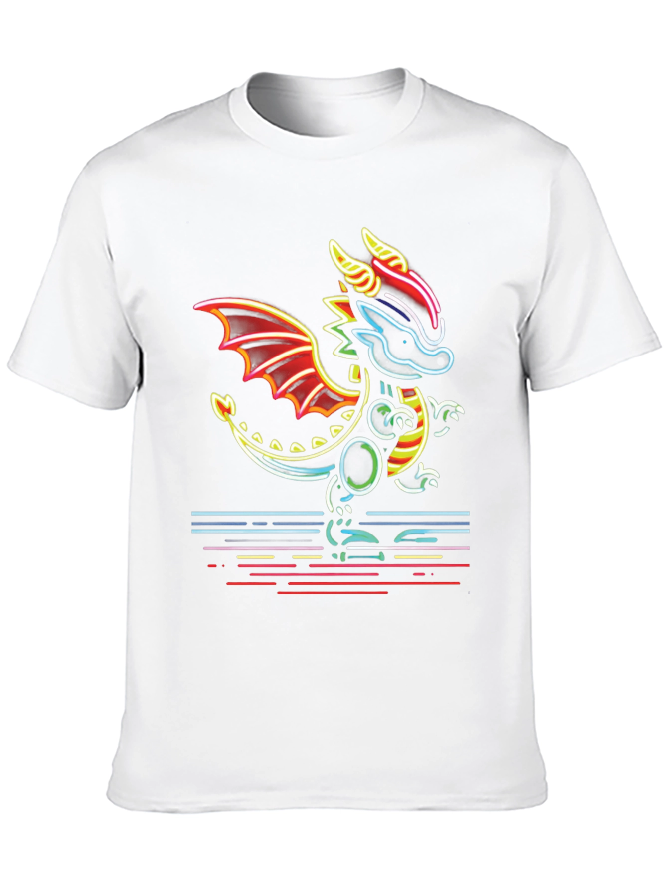 Neon Dragon Graphic Tee - Mens Black T-Shirt