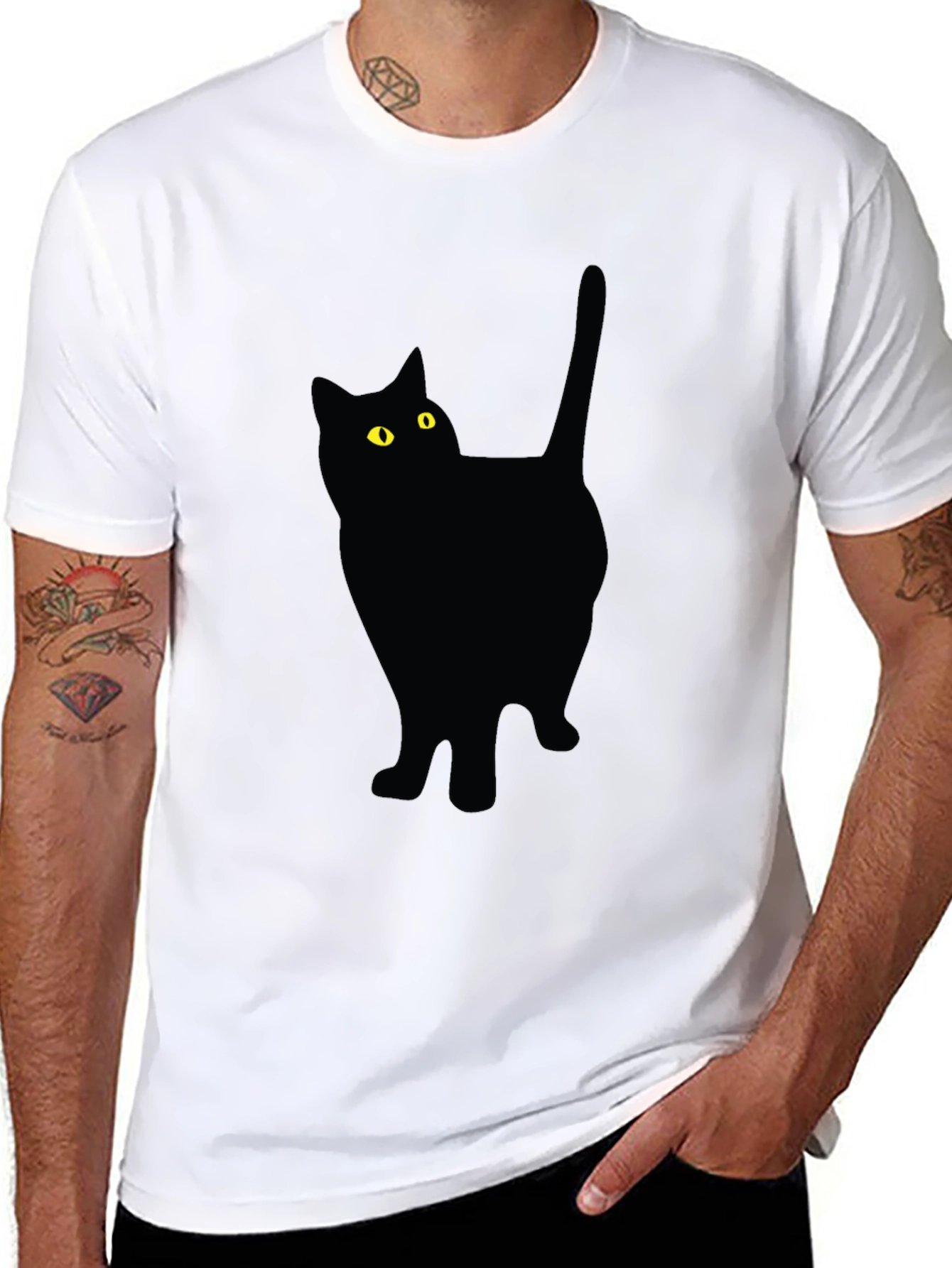 Black Cat Graphic Tee - Unisex Casual Shirt