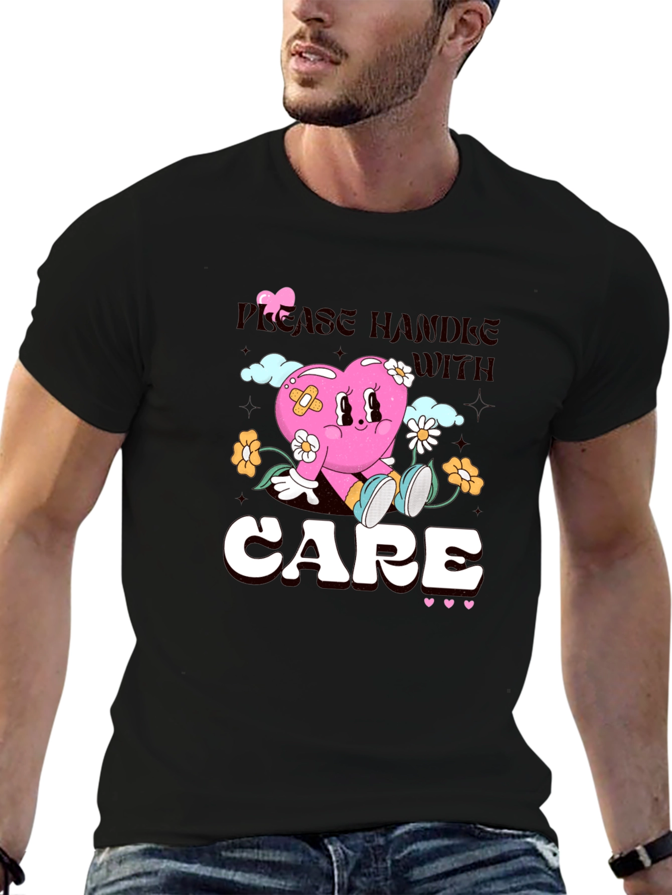 Handle with Care Heart Graphic T-Shirt